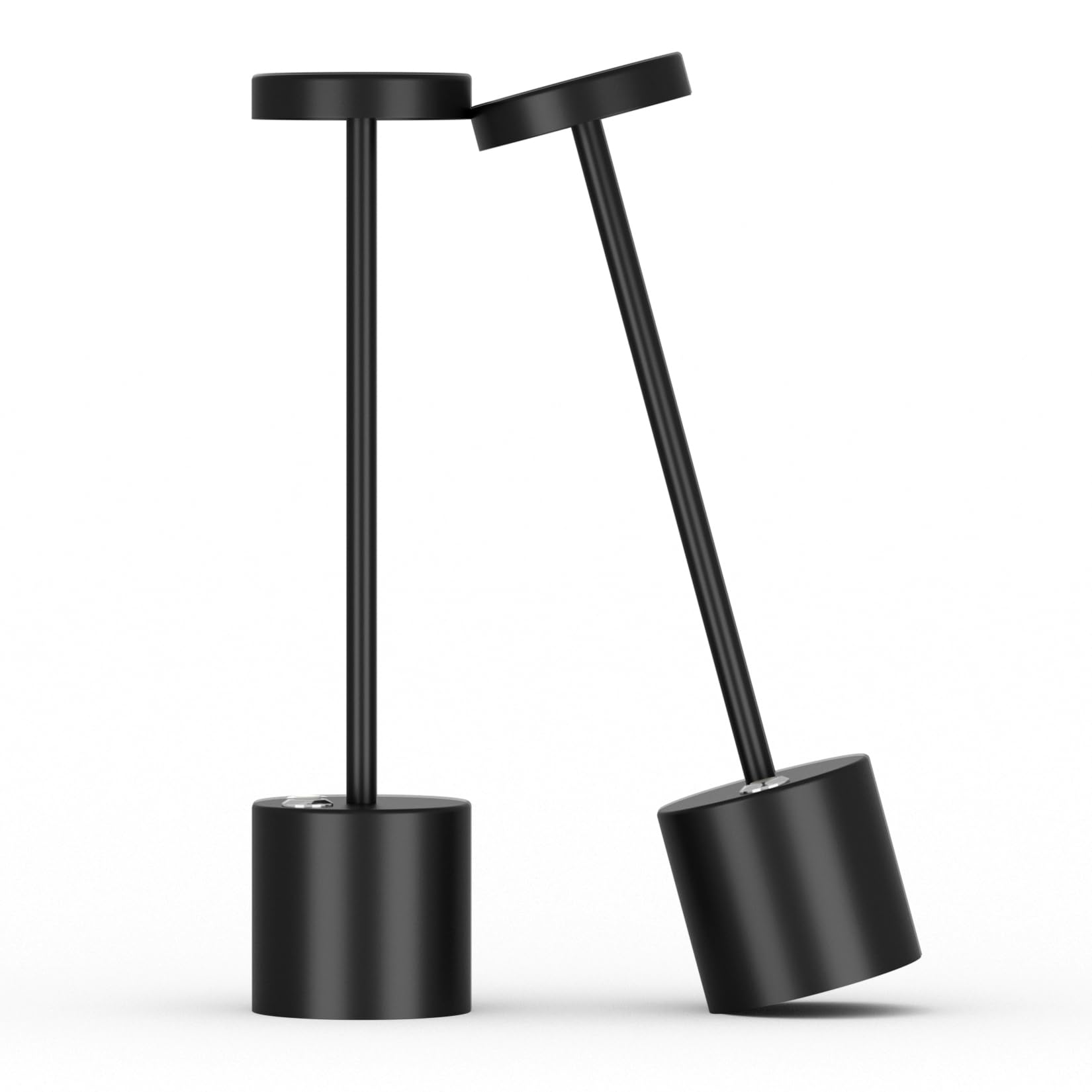Coinmit 2 Pack Led Rechargeable Table Lamp, Black Battery Portable 5000Mah Cordless Outdoor Lamp, 3 Color Stepless Dimmable Dining Table Lamps For Outdoor Bars Restaurant Bedroom (Black)
