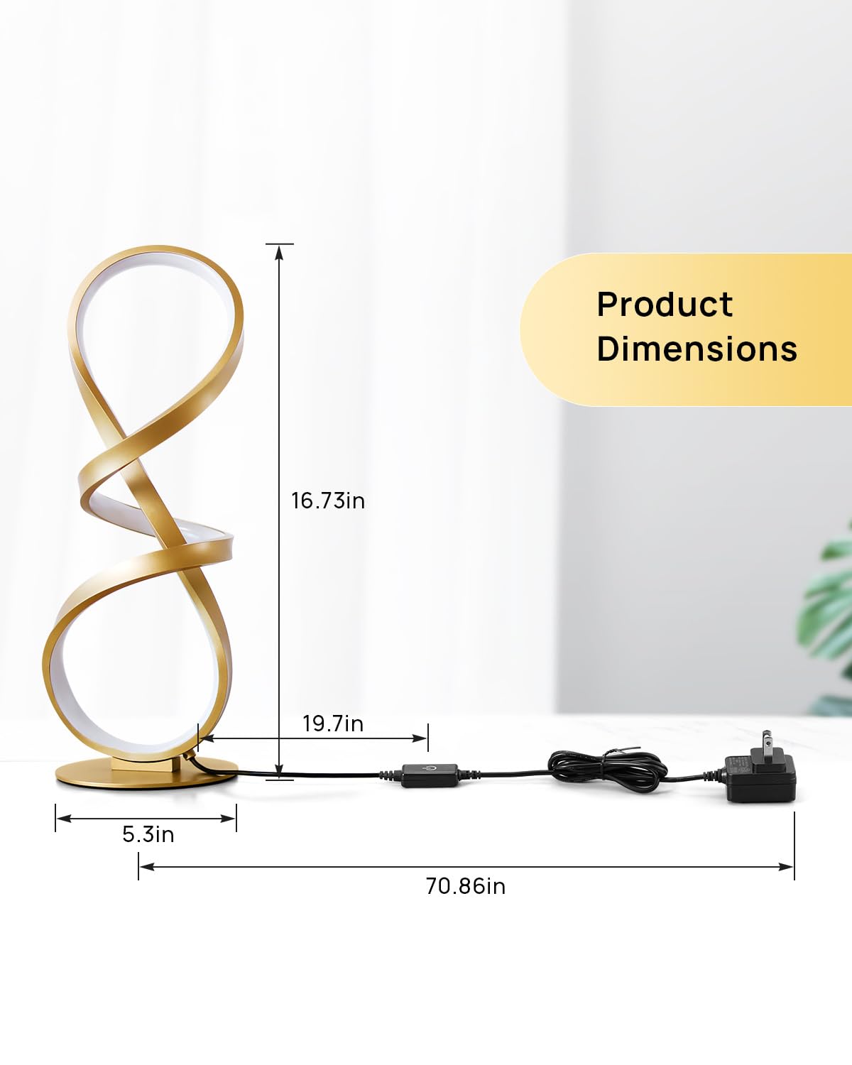 Jioodich. 2 Pack Table Lamps, Led Touch Dimmable Spiral Desk Lamp, 3 Color Temperature Modern Nightstand Lamp, Unique Bedside Lamp For Living Room, Bedroom, Cool Lamps For Ideal , Gold