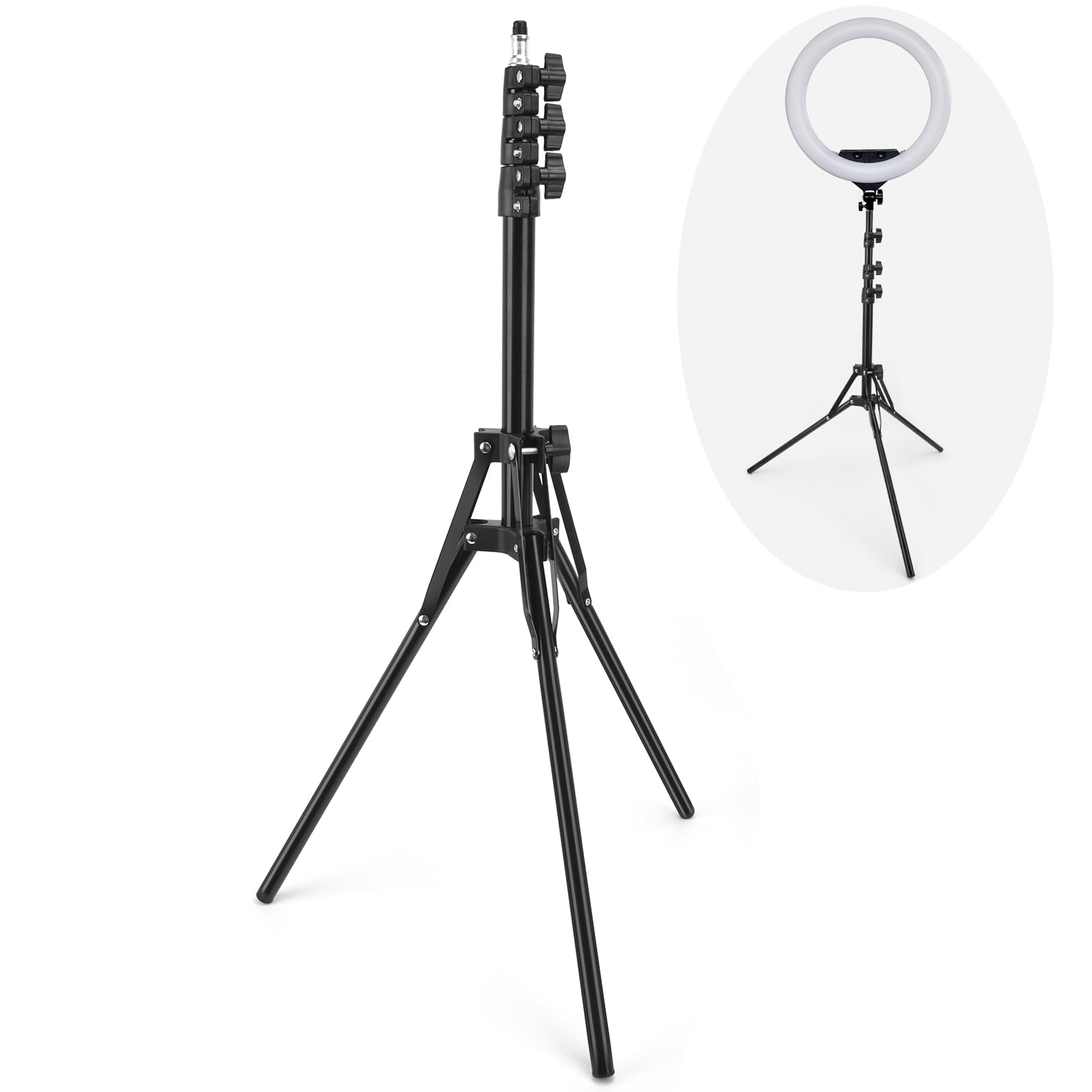 Chenshiyan Ring Light Stand Only, 63" Adjustable Tripod Stand Compatible With Most Selfie Ring Lights And Video Recording For Live Streaming (Youtube, Instagram, Tiktok) And Makeup