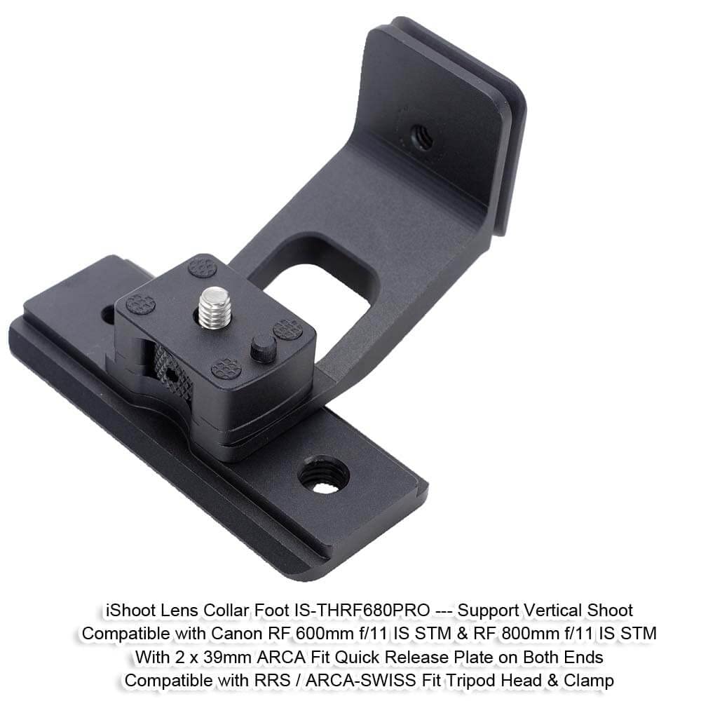 Ishoot Lens Collar Foot Stand Tripod Mount Ring Base Compatible With Canon Rf 600Mm F/11 Is Stm & Rf 800Mm F/11 Is Stm, Support Vertical Shoot, With 2 X Arca-Swiss Fit Quick Release Plate Dovetail