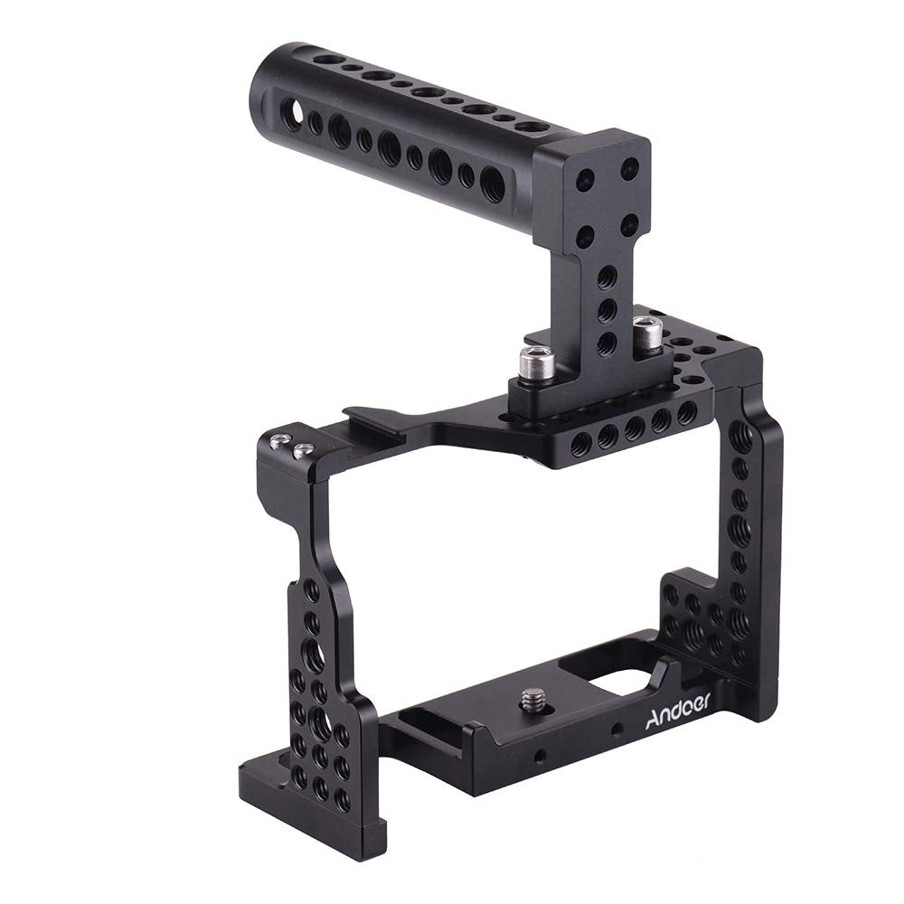 Andoer Camera Cage Top Handle Kit Video Film Movie Making Stabilizer Aluminum Alloy With Cold Shoe Mount For Sony A7Ii/A7Iii/A7Sii/A7M3/A7Rii/A7Riii Camera