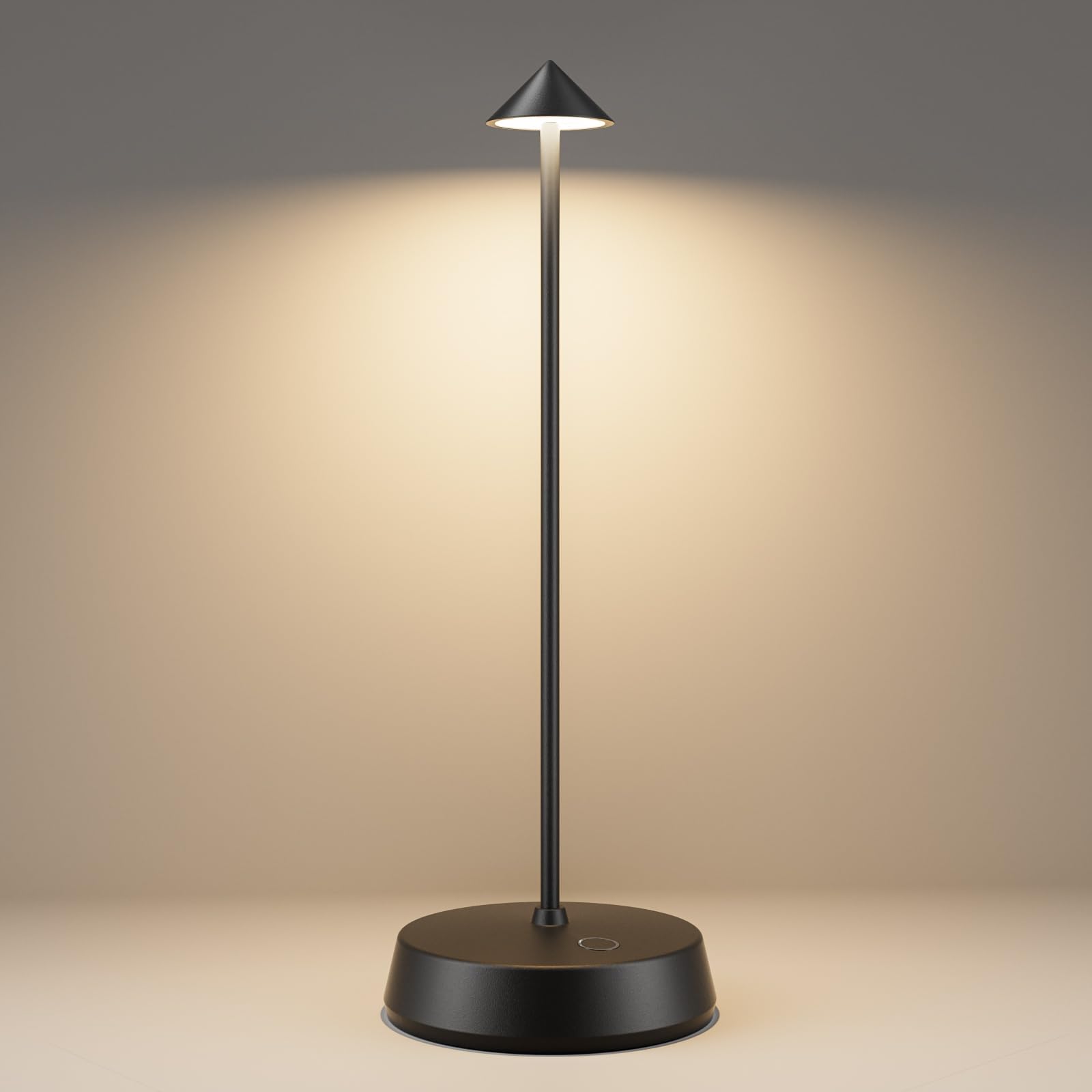 Kanweis Cordless Table Lamps Rechargeable, 6000Mah Led Battery Operated Desk Lamp, Portable Outdoor Waterproof Touch Stepless Dimmable Wireless Table Light For Dining Restaurant Home Patio (Black-1Pc)