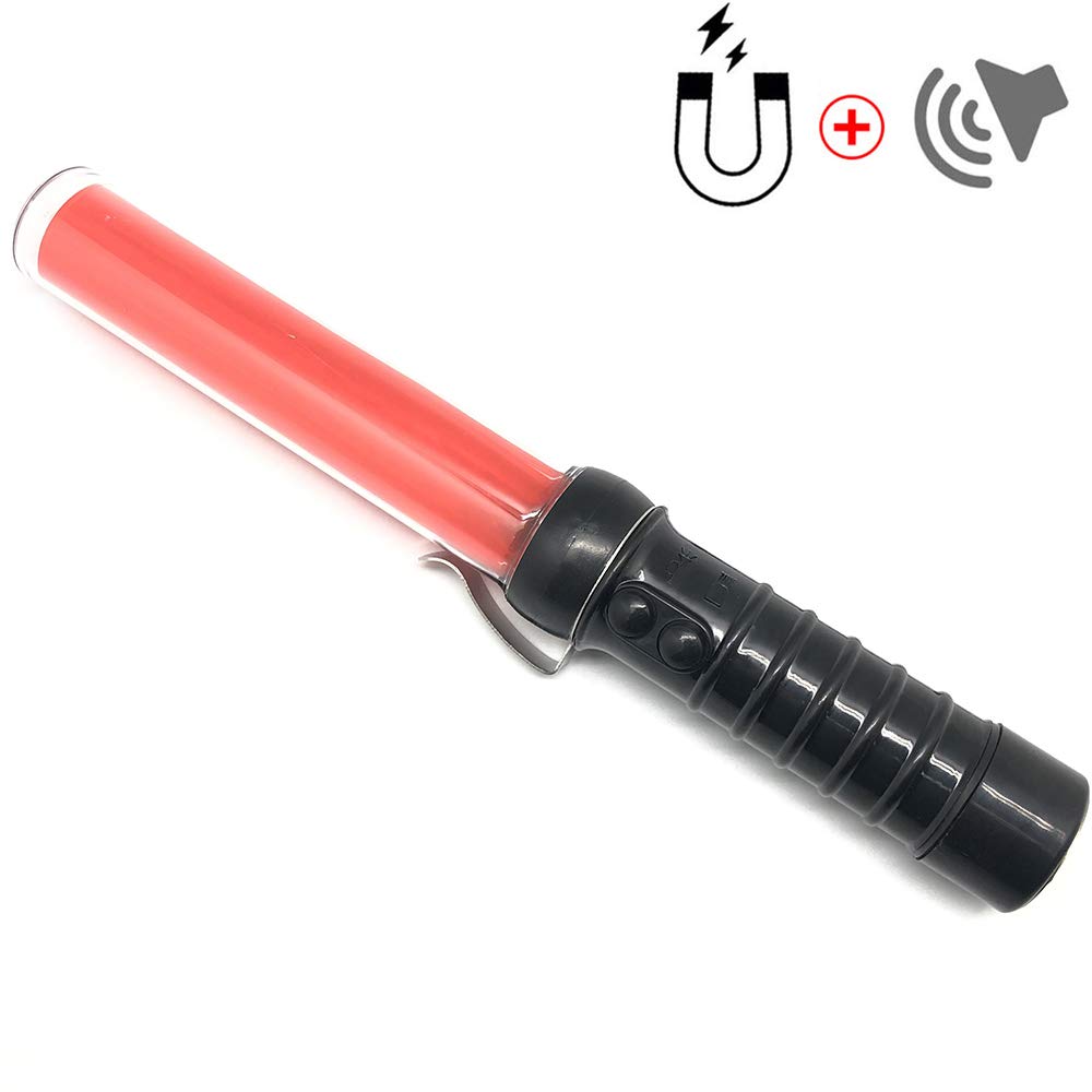 Fishnu 11.8" Led Safety Traffic Baton Light With Whistle Alarm  Magnetic Base, 4 Modes, Handheld, Uk  Ideal For Traffic Control, Parking Guides, Construction, Emergency Alerts