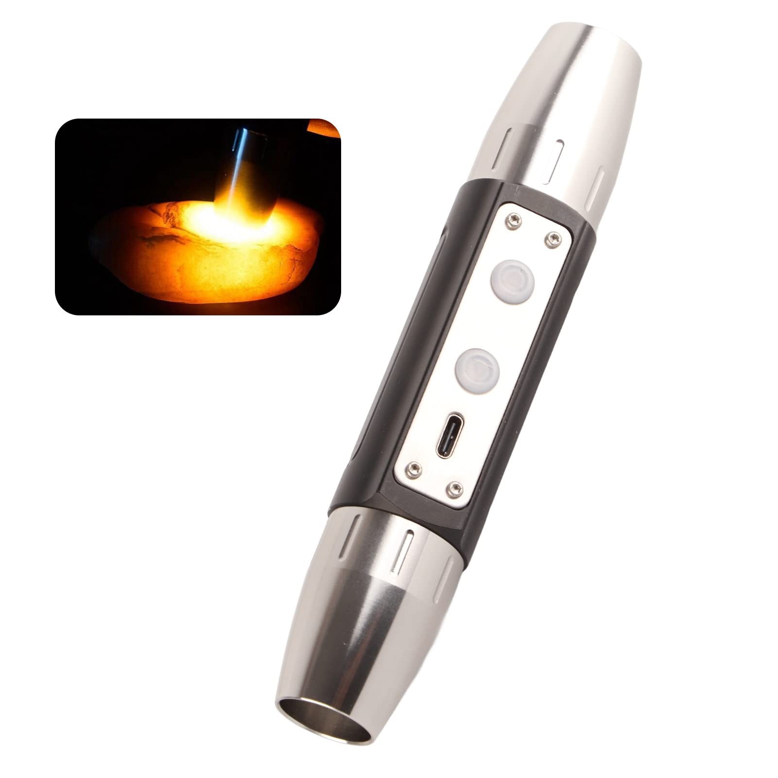 Fuzhui Jade Appraisal Light Detector Lamp, Expert Jade Flashlight, Super Bright Dx4 Usb Rechargeable Quad Leds Expert Jade Appraisal Flashlight For Jewelry Appraisal Gemstones Diamond, 3200Mah