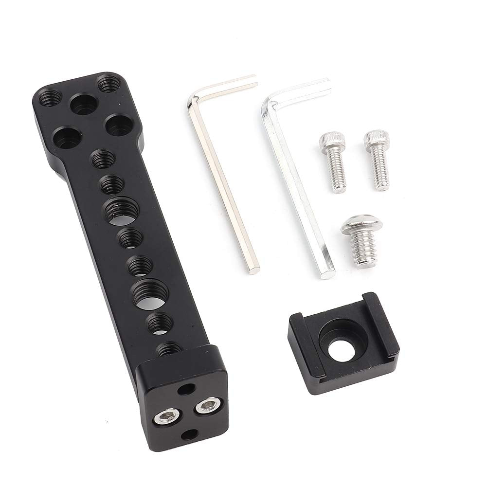 Agatige Mounting Plate,Aluminium Alloy Monitor Mount Plate Lightweight External Stabilizer Holder Plate With Fittings Mic Monitor Holder For Ronin S,11 X 3 X 2Cm