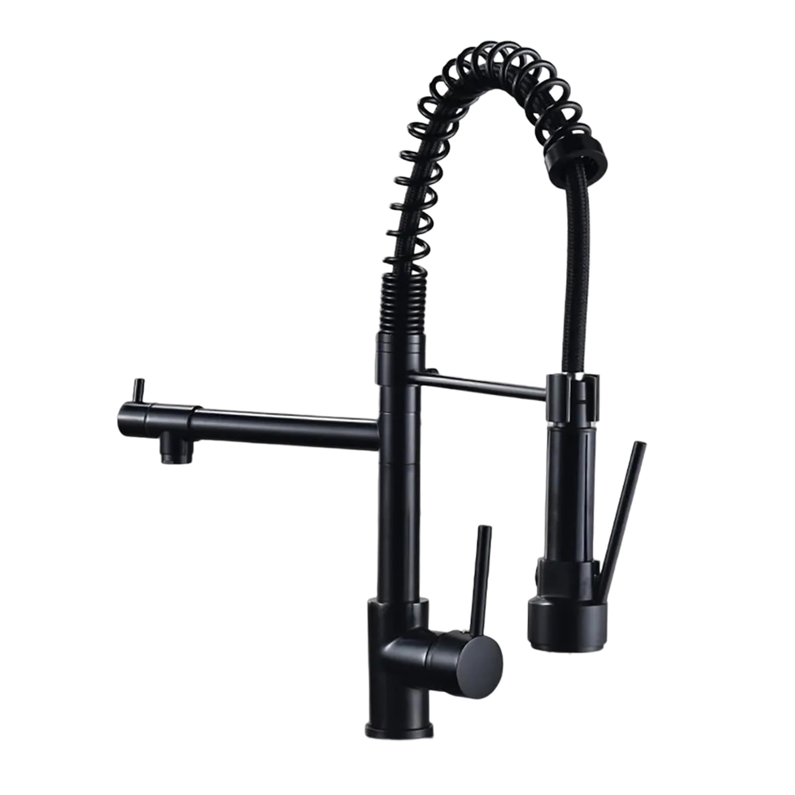 Nxxcli Commercial Kitchen Faucet With Pull Down Sprayer,Black Kitchen Sink Faucet With Pot Filler,Dual Spout Spring Stainless Steel Kitchen Faucets Pull-Out Kitchen Faucet For Rv, Farmhouse, Camper