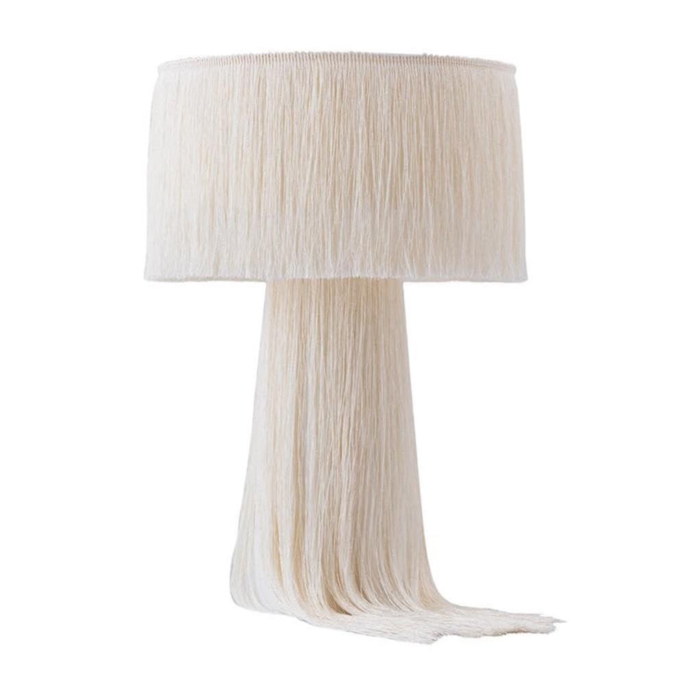 Tov Furniture Atolla Cotton Tasseled And Textured Table Lamp (Cream)