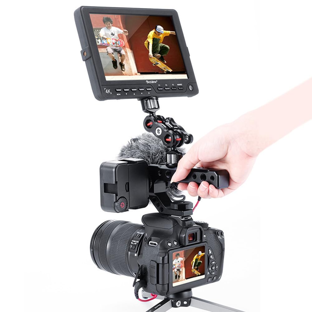 Dbeixiwei Camera Top Handle Grip Universal Video Stabilizing Rig With 3 Cold Shoe Adapter To Mount Dslr Camera