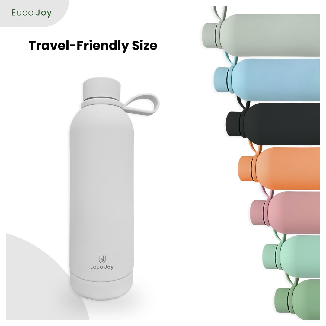 Ecco Joy Reusable Stainless Steel Water Bottles - Insulated Water Bottle - Thermos Soft Touch