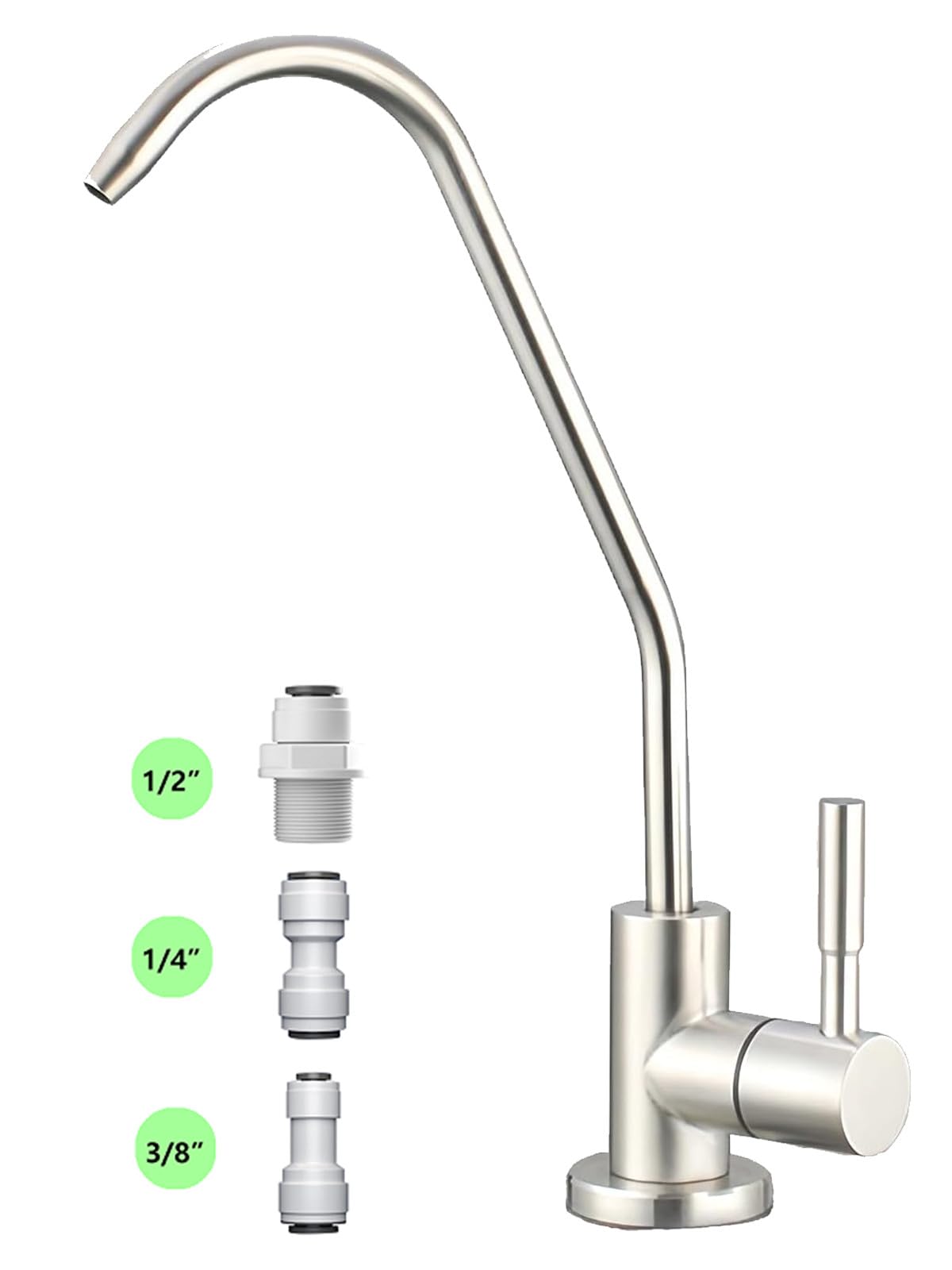Gonabos Drinking Water Faucet For Kitchen,100% Lead- Reverse Osmosis Faucets,Brushed Nickel Sus304 Stainless Steel Kitchen Filtered Water Faucets,Ro Faucet With Longer Thread Pipe