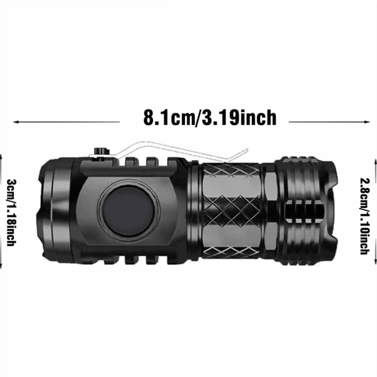 Aultink Three-Eyed Monster Mini Flash Super Power Flashlight, German Thumb Sized 3 Eyed Monster Mini Flashlight, Outdoor Small High Lumen Rechargeable Waterproof Pocket Flashlight (2Pcs-Black)