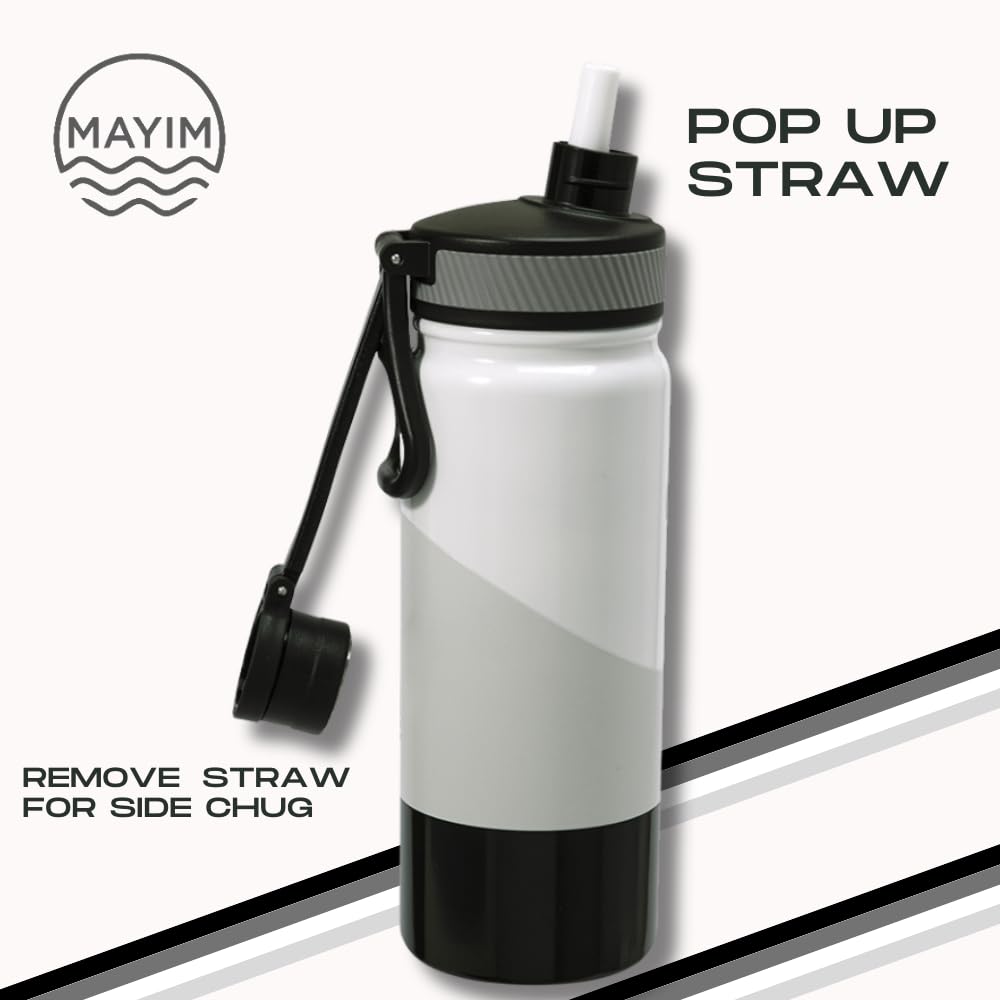 Mayim Chill Flow 22 Oz Stainless Steel Sports Insulated Water Bottle With Straw, Travel Tumbler
