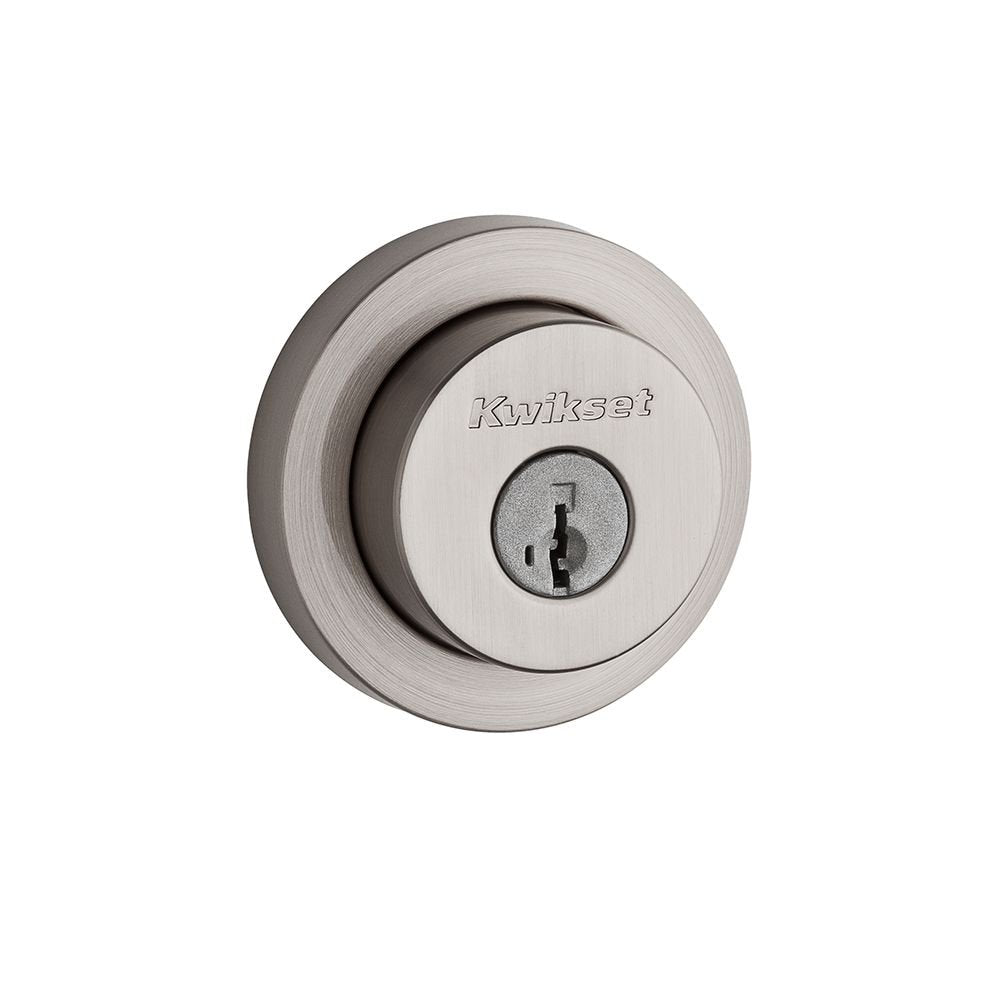 Kwikset 91590-003 Milan Round Double Cylinder Deadbolt Featuring Smartkey In Satin Nickel