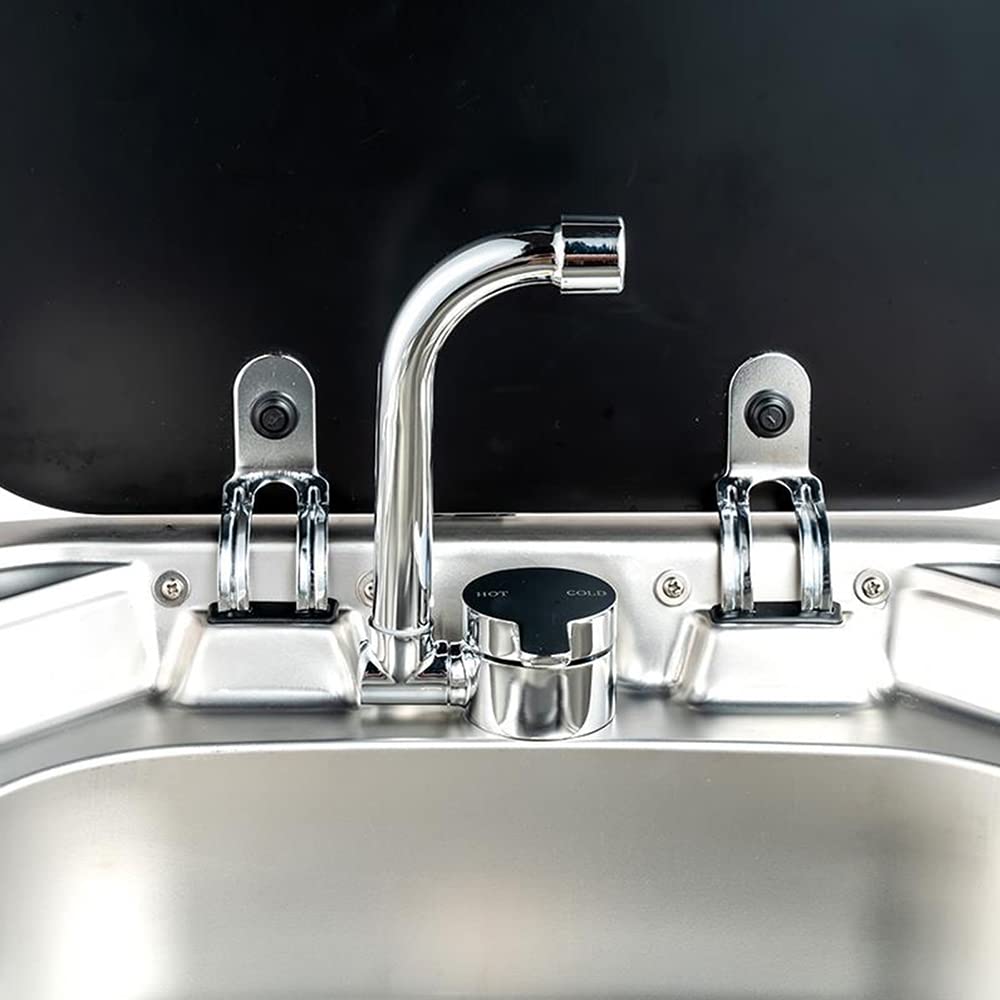 Riloer Foldable Kitchen Faucet 360° Rotation Sink Water Tap Single Handle Cold & Hot Water Mixer Copper Faucet For Rv Boat