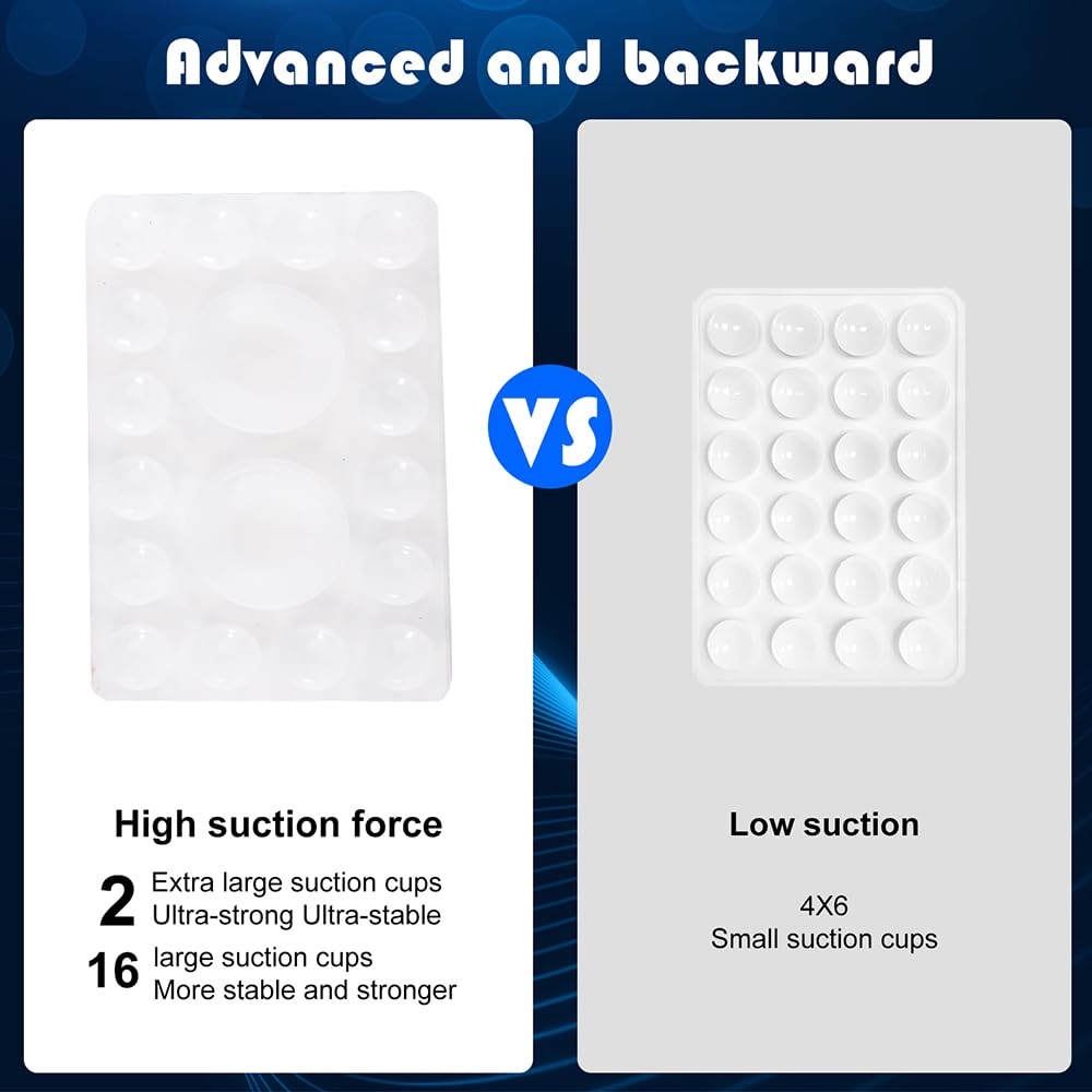 Zyccer Double Sided Silicone Suction Phone Holder Mount,Compatible With Iphone And Android Cases Hands- Mirror Shower Phone Mount Strong Grip Holder (Transparent, Single Sided 1Pcs)