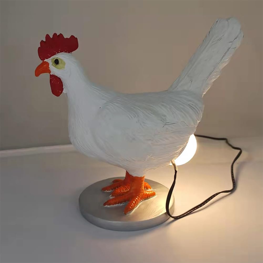 Homfanseec 3D Chicken Butt Table Lamp - Lifelike Chicken Egg Night Light, Warm Glow Decor For Birthday, Christmas
