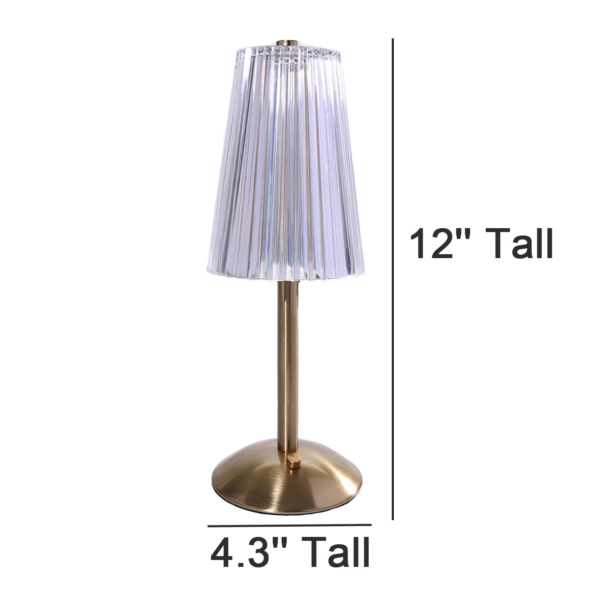 Heqet Cordless Table Lamp, 12'' Tall Portable Rechargeable Battery Operated Lamp For Table/Dining Room/Desk/Home, Dimmable Touch Control Table Lamps