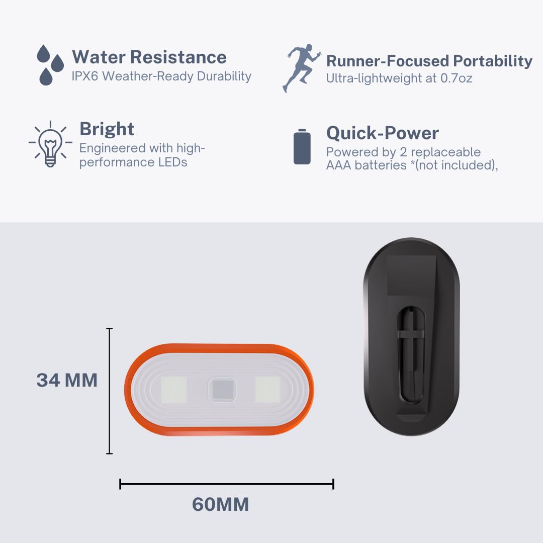 Teckida Running Light For Runner, 3 Pack Clip On Flashlight For Walking At Night, Hand  Work Light With 3 Modes For Camping, Hiking, Running, Outdoor Adventure (Black)