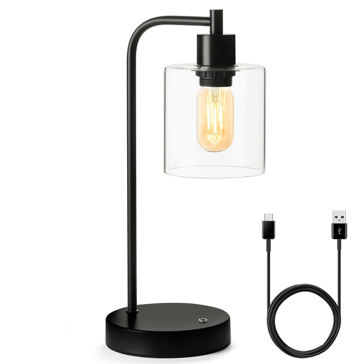 Luxxio Cordless Table Lamp - Rechargeable - Up To 40+ Hours, 3 Adjustable Led Brightness Settings, Non-Scratch Bottom, Warm White Color Temperature - Aluminium Base & Body – Industrial
