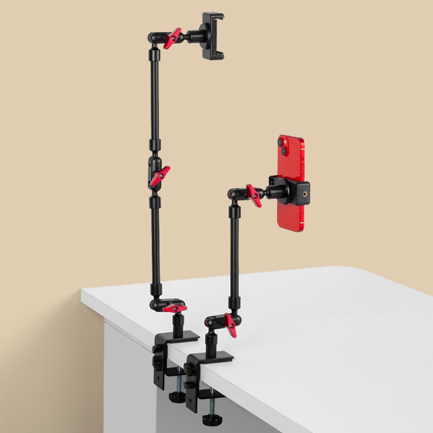 Goinwave Magic Arm With Clamp, Long Articulating Arm Camera Mount, Adjustable Phone Mount Holder 360° Rotation, Mic Arm For Microphone, Led Lights, For Phone, Tripod, Desk, Table
