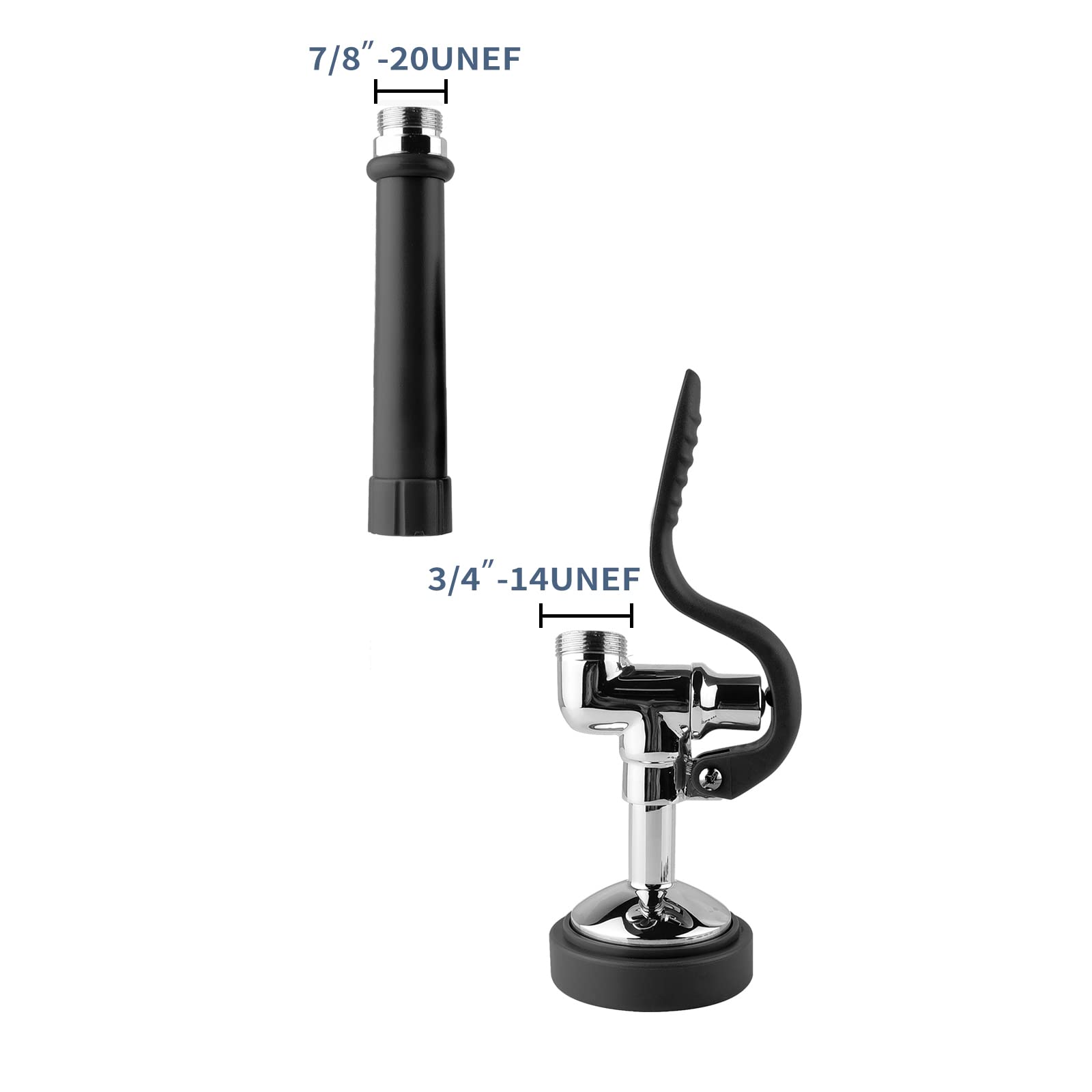 Fauaid Pre Rinse Sprayer Commercial Sink Sprayer Head,1.42Gpm Spray Valve Dish Nozzle With Ergonomic Handle, Commercial Faucet Parts For Commercial Kitchen Faucet,Chrome Finished（Black）
