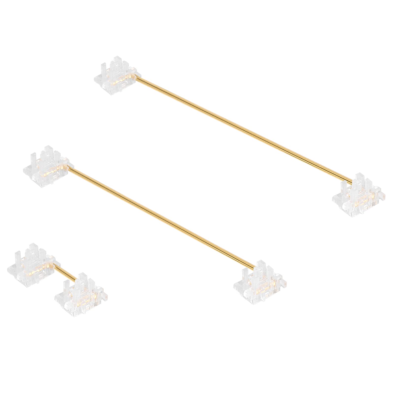 Zuggear Durock Transparent Clear Plate Mount Stabilizer With Gold-Plated Wires Compatible With Cherry Mx Plate Stabilizers (Durock Clear Plate Stabs 80% Kit)