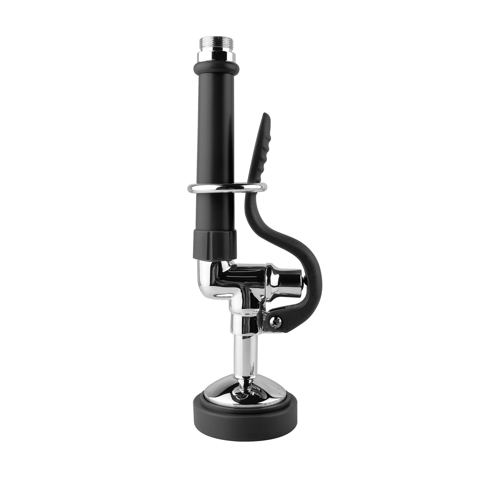 Fauaid Pre Rinse Sprayer Commercial Sink Sprayer Head,1.42Gpm Spray Valve Dish Nozzle With Ergonomic Handle, Commercial Faucet Parts For Commercial Kitchen Faucet,Chrome Finished（Black）