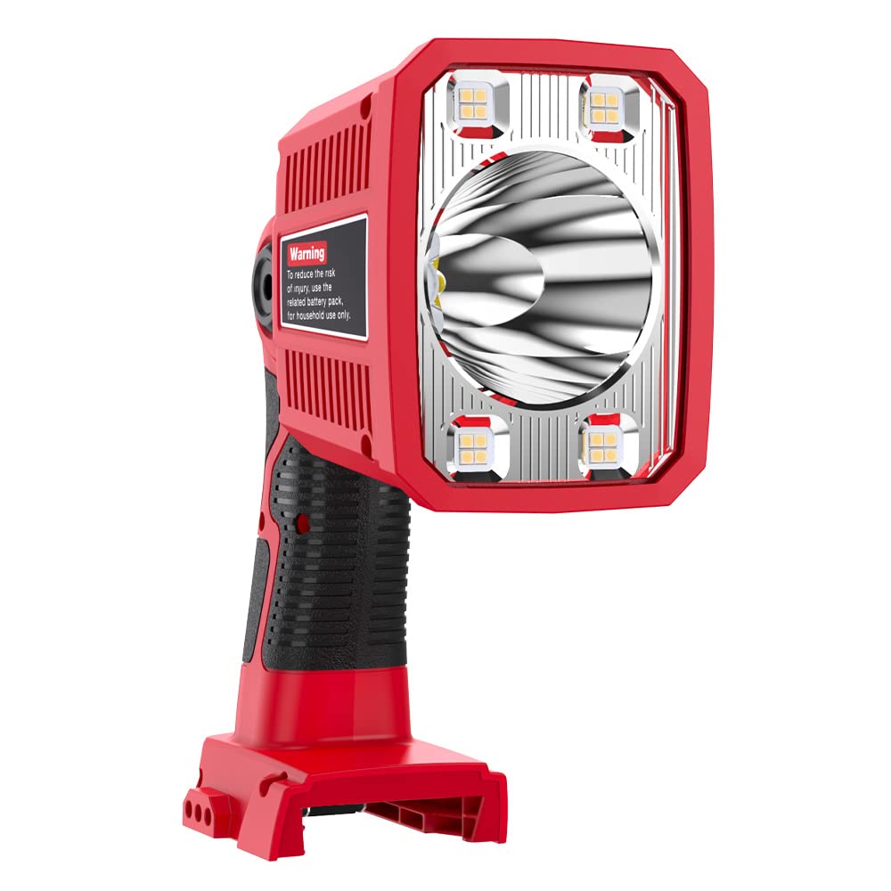Dteztech 18W Flashlight For Milwaukee M18 18V Lithium-Ion Battery, 1250Lm Flashlight Floodlight With Usb Port, Jobsite Light Tool With 110 Degree Pivoting Head Led Work Light For Outdoor Camping