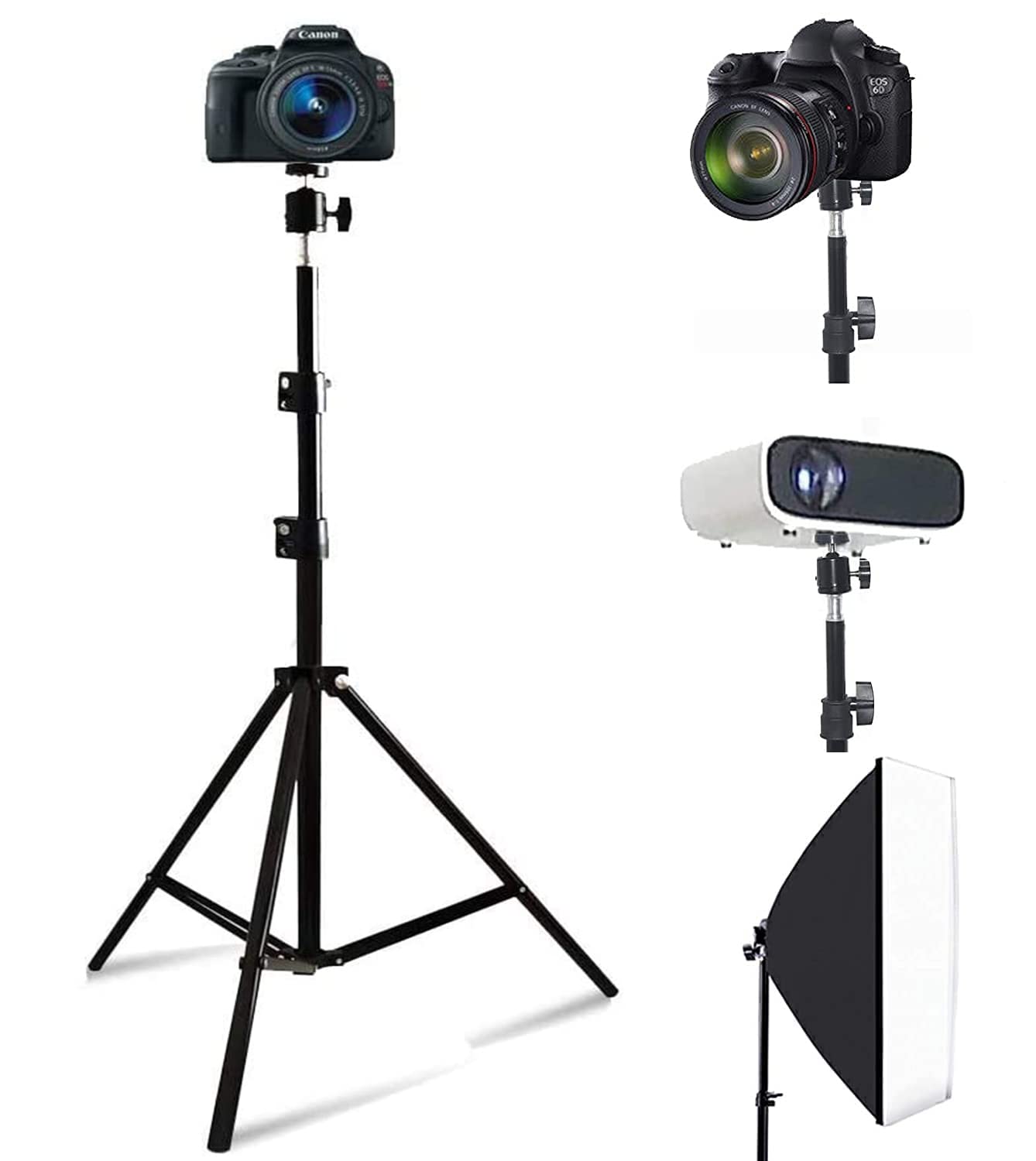 Coret Projector Floor Stand, Folding Portable Tripod Mount - Adjustable Height 29" To 70"