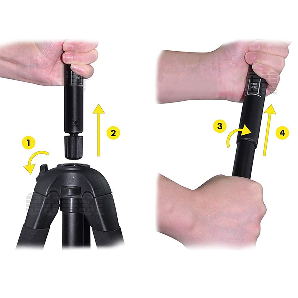 Ecostconnection 68” Elite Series Professional Heavy Duty Convertible Tripod/Monopod For All Dslrs And Smartphones And A Universal Smartphone Tripod Mounting Adapter + Microfiber Cloth