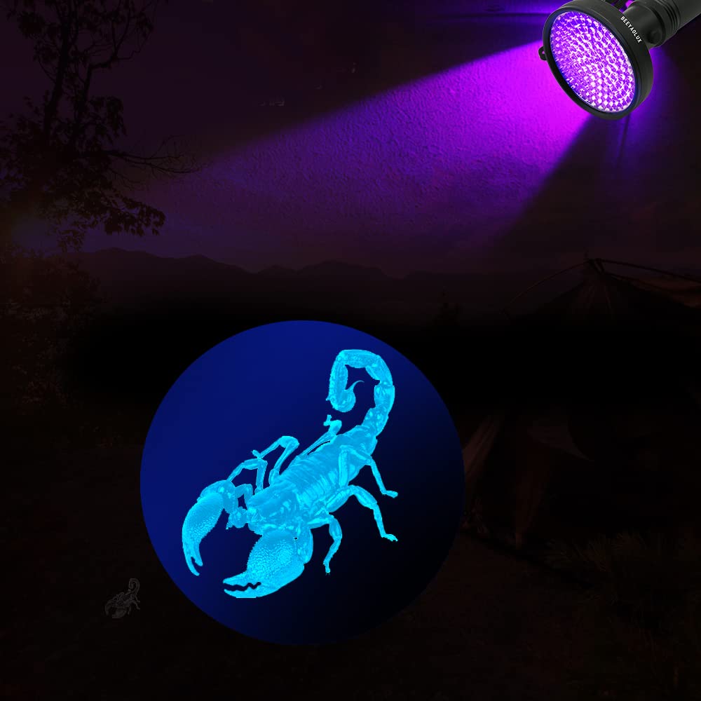 Beeyaolux Uv Black Light Flashlight, 100 Led #1 Uv Light For Home & Hotel Inspection, Pet Urine & Stains - Ultra Intensity 18W 385-395Nm Leds Spot Counterfeit Money, Leaks, Fissure,Scorpions
