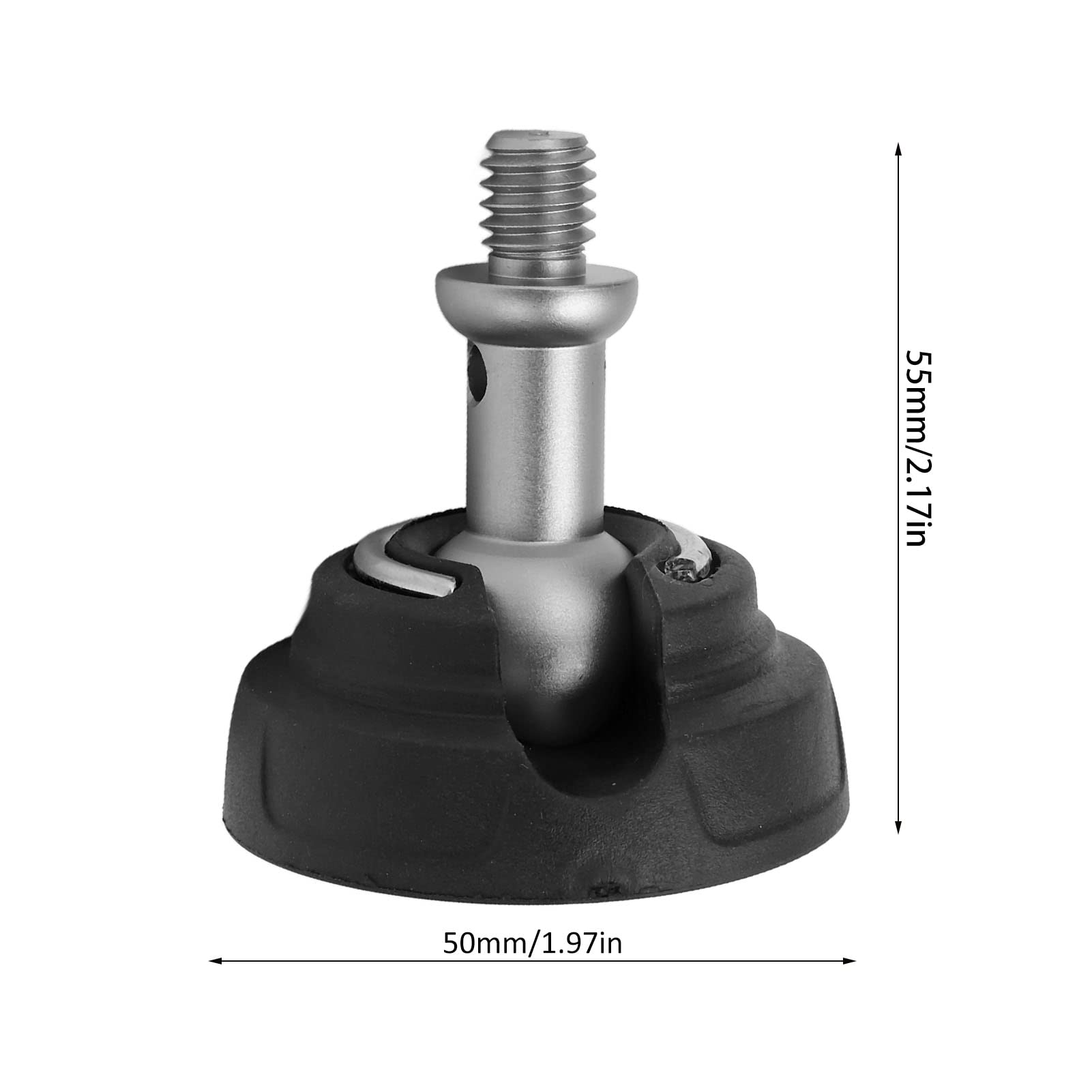 Vbestlife Stainless Steel Rubber Tripod Foot Pad, Non Slip Camera Tripod Foot Replacement, 50Mm Diameter, Ball Head Design, 3/8In Screw Interface