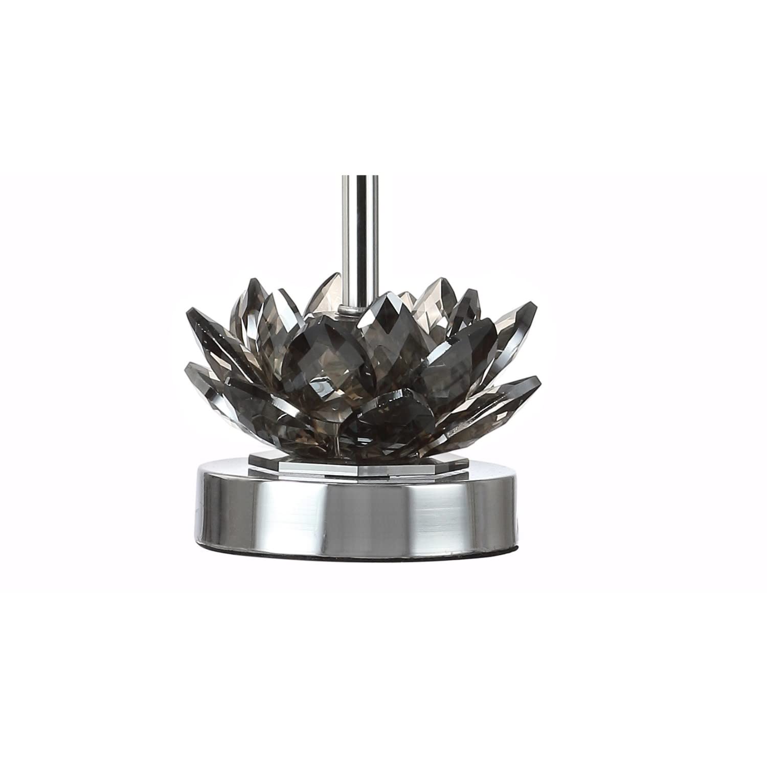 Jonathan Y Jyl2019A Amelia Lotus 25" Crystal Led Table Lamp Contemporary Transitional Bedside Desk Nightstand Lamp For Bedroom Living Room Office College Bookcase Led Bulb Included, Smoke Gray/Chrome