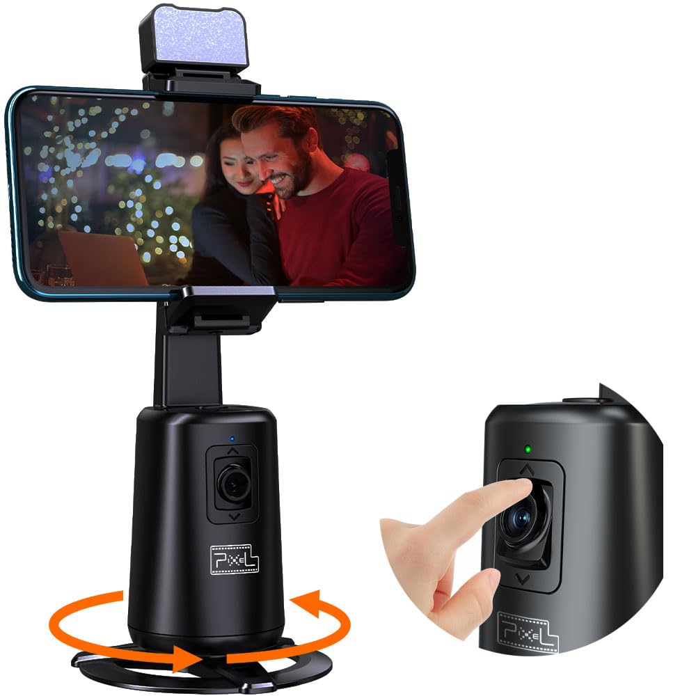 Pixel Stand Auto Face Tracking Tripod 360° Rotating Auto Tracking Phone For Iphone, No App,Rechargeable Smart Shooting Stand For Live Video Recording