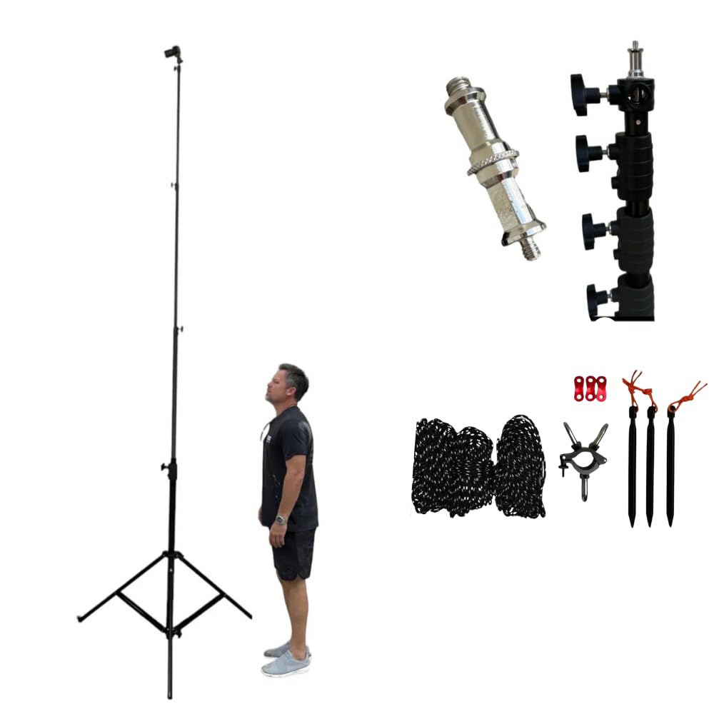 Glide Gear Tst 12 12-Foot Tripod Stand – Air-Cushioned Telescoping Sections, Heavy-Duty Aluminum Construction, Adjustable Height For Photography & Videography, Supports Cameras Up To 4 Lbs