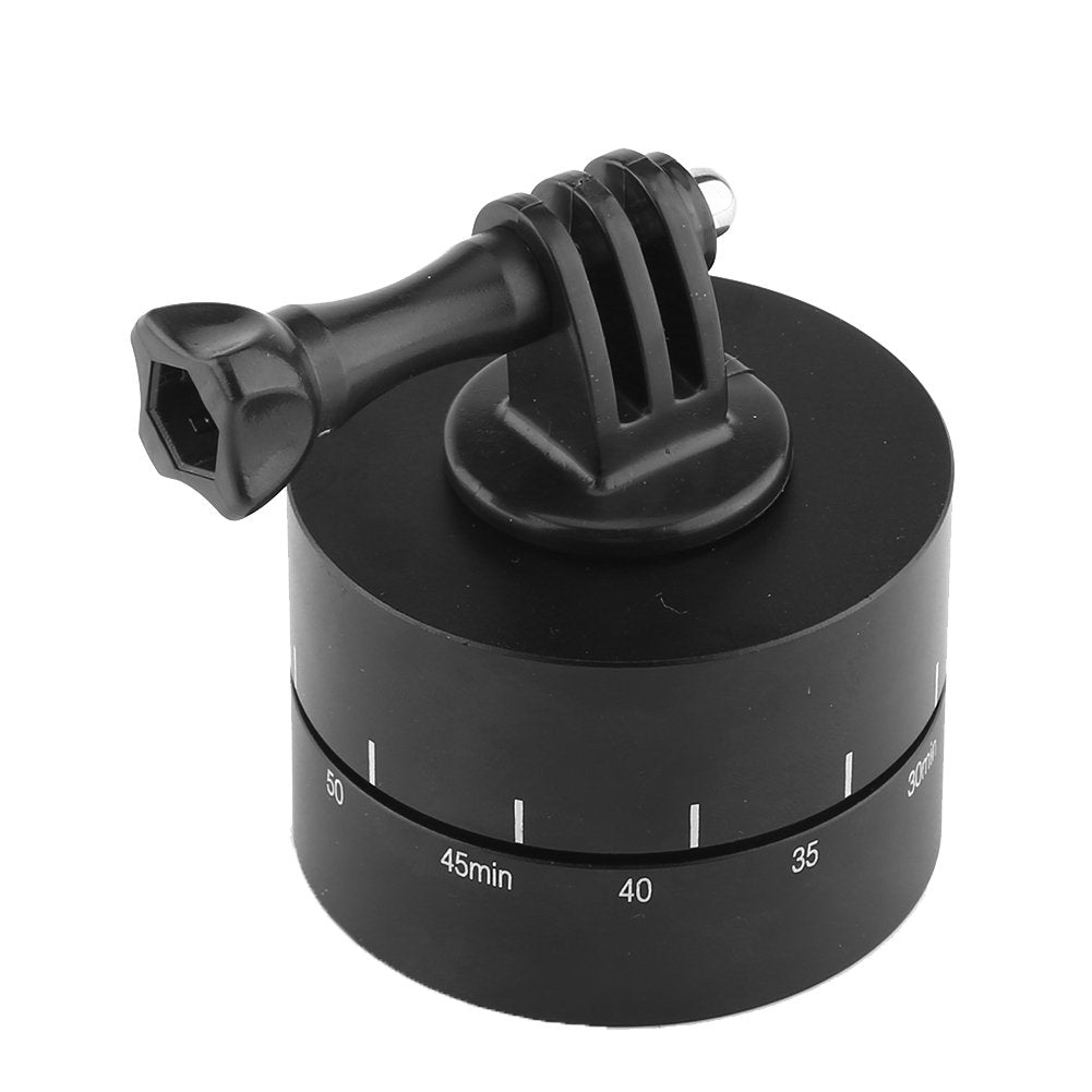 Kadimendium Rotating Tripod, Time Lapse Mount Metal 60 Minutes 360° Clockwise Setting Direction Black For Cameras