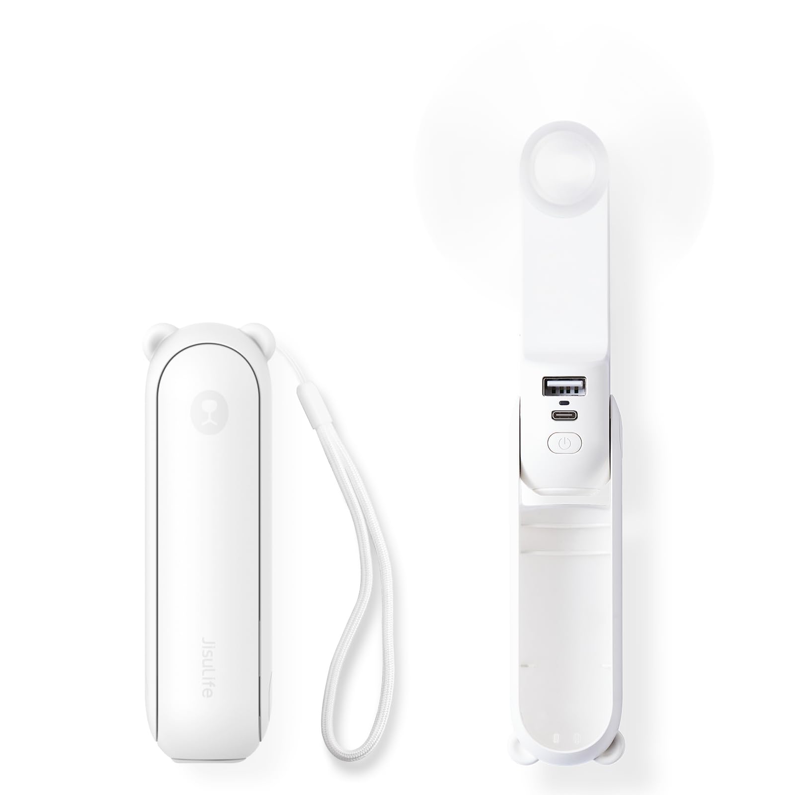 Jisulife 3 In 1 Hand Fan With Power Bank, Flashlight & 3-In-1 Handheld Fan Life7 With Powerful Wind