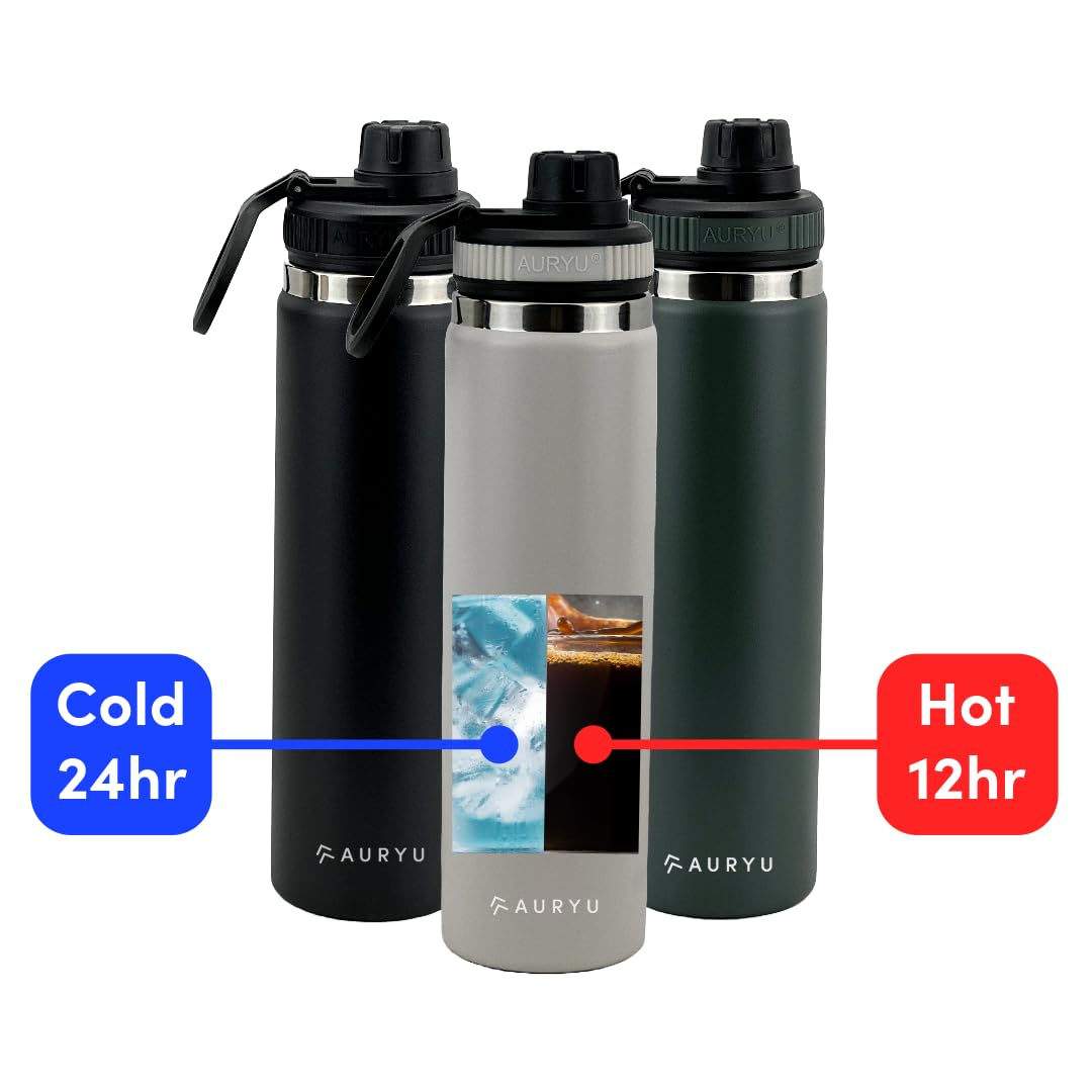 24Oz Triple-Walled Insulated Water Bottle Plus A Bonus Lid Included, Perfect For Sports & Travel