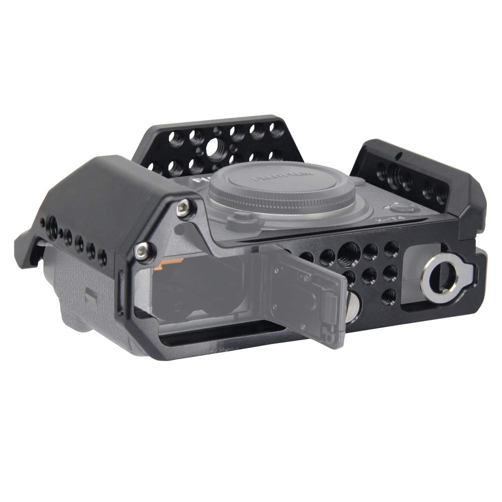 Easy Hood Camera Cage For Fujifilm X-T4 Fuji Xt4 Mirrorless Digital Camera, Vlogging Video Shooting Filmmaking Rig Stabilizer With Cold Shoe 1/4" Thread Holes & 3/8" Locating Hole