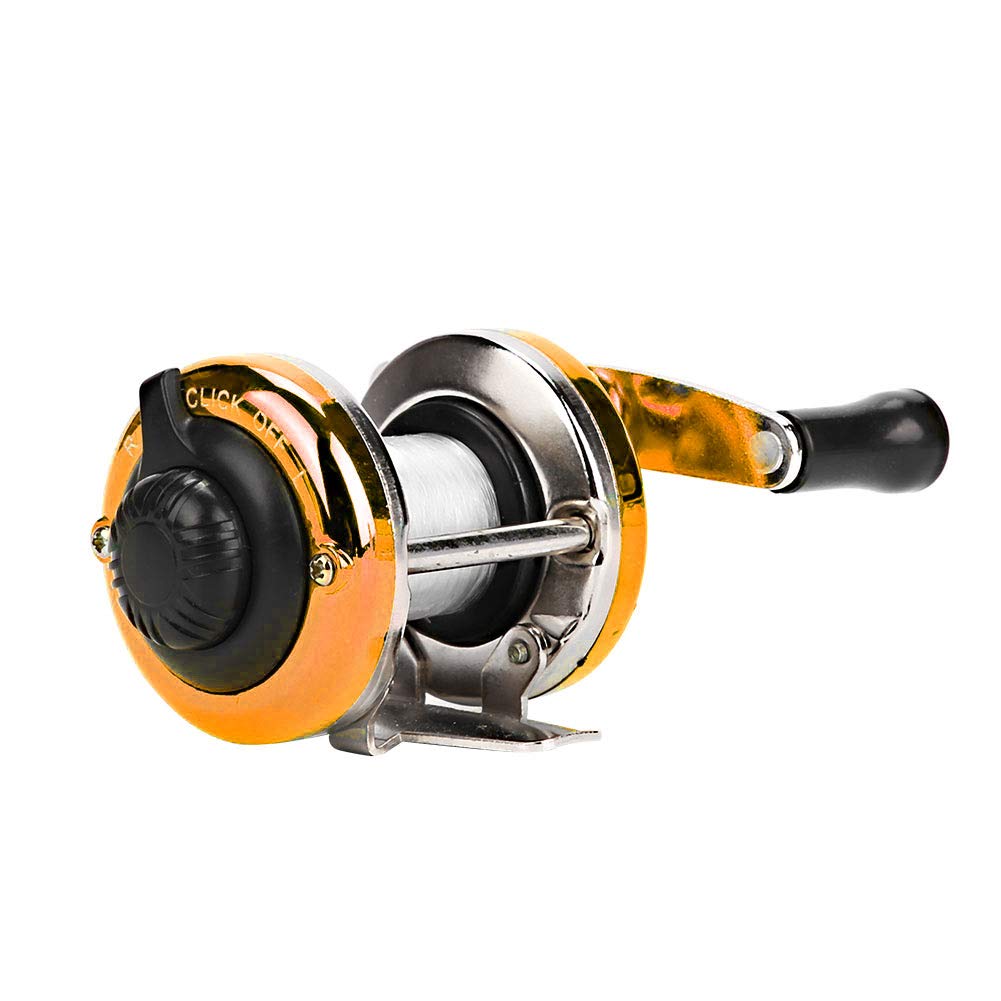 Yencoly Lightweight Casting Reel, Baitcasting Fishing Reel, Practical Solid Smooth Portable For Ice Fishing Outdoor Fishing(Golden)