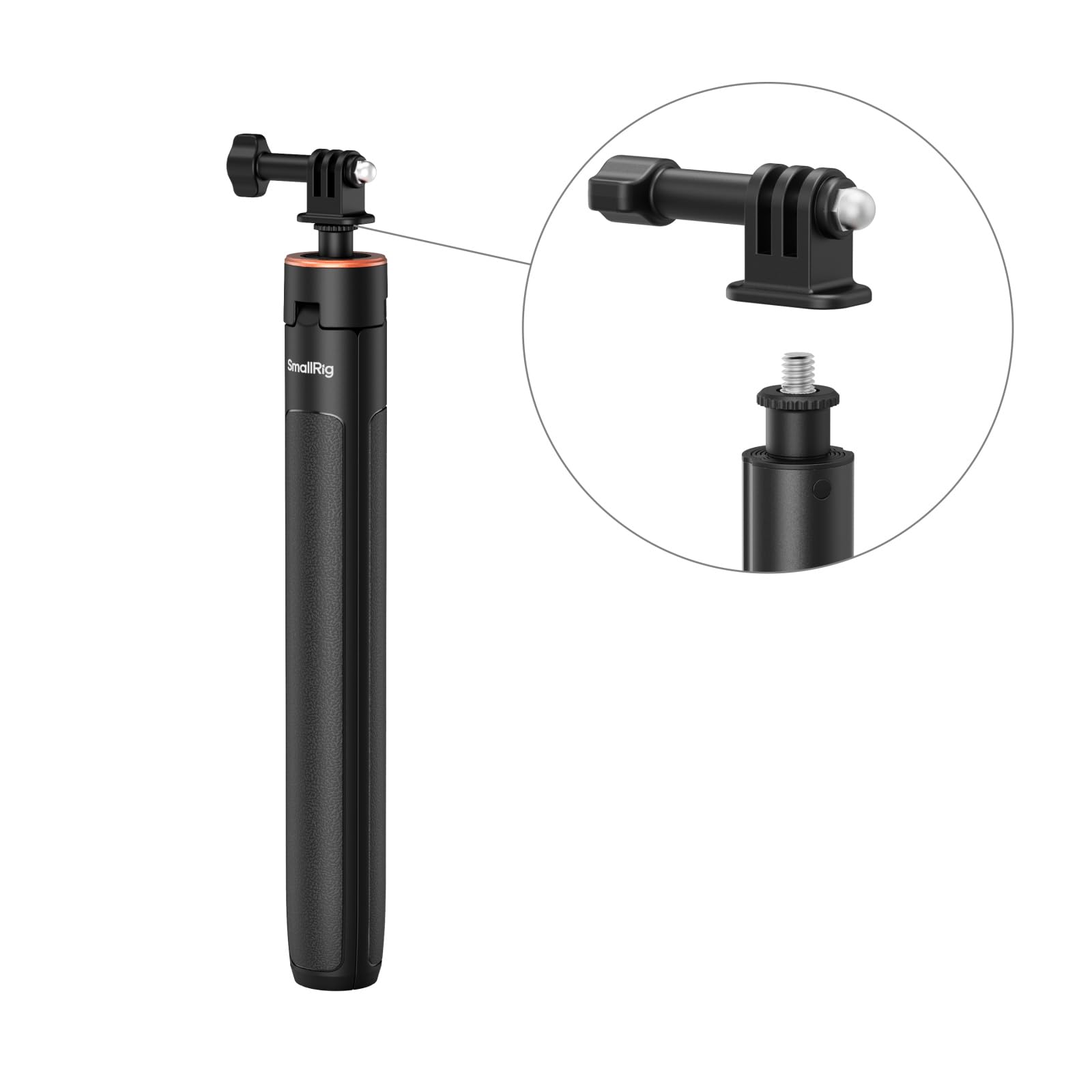 Smallrig Vt-08 Selfie Stick Tripod For Camera, 11.4-59 Inches Adjustable Length, With Tripod Stand And Action Camera Adapter, For Insta360, For Gopro, For Dji