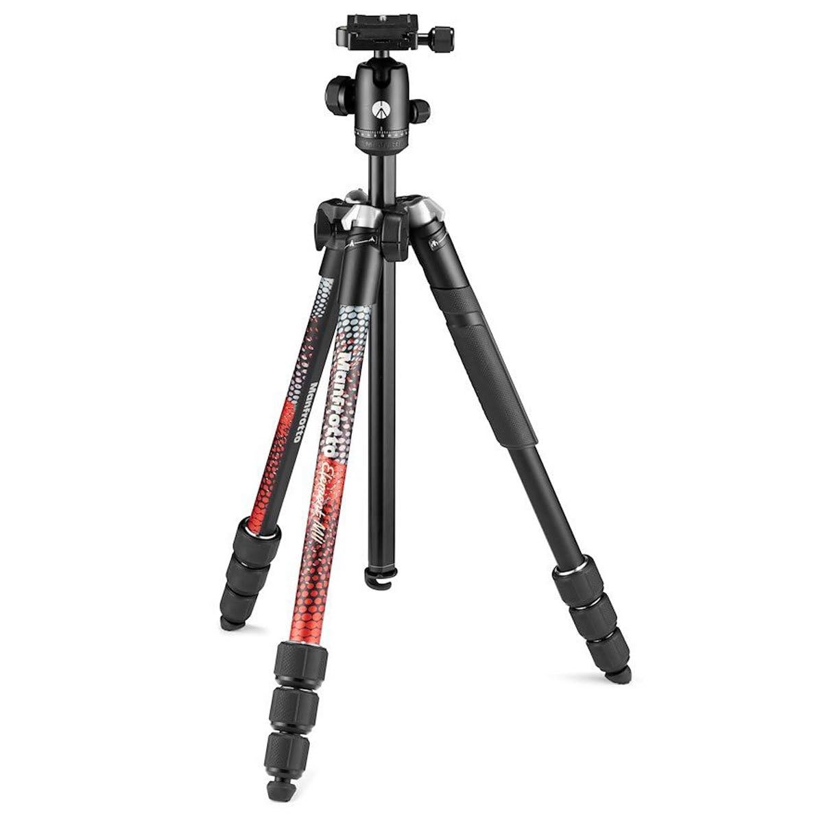 Manfrotto Element Mii 4-Section Aluminum Tripod With Ball Head, Red