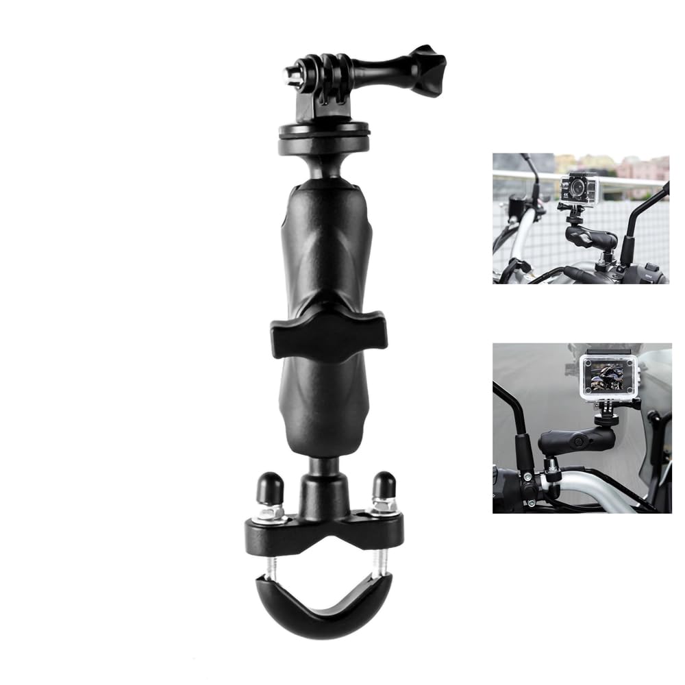 Zeyutom 360° Motorcycle Bicycle Camera Holder Handlebar Mount 1/4" Stand For Gopro Hero 13 12 11 10 9 8 7 6 5 4 3, Bike Adjustable Metal Bracket For Dji Osmo Action 5 Pro/4/3/2 Action Cameras Accessories