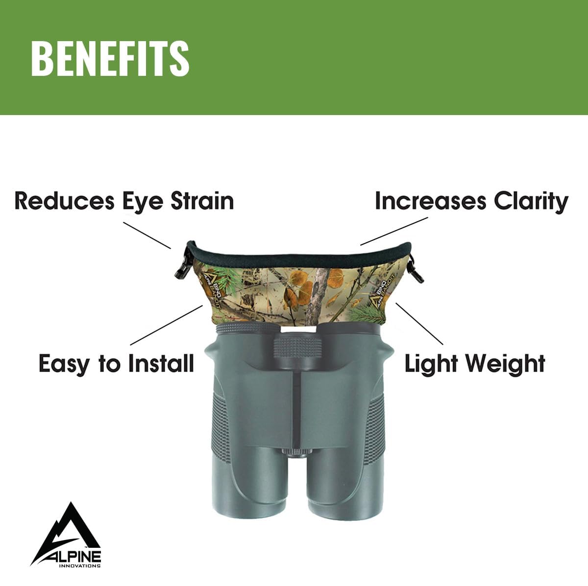 Slicker Bino Bandit - Blocks Glare, Improves Visual Acuity And Reduces Eye Fatigue. Fits All Binoculars. (Stealth Olive)