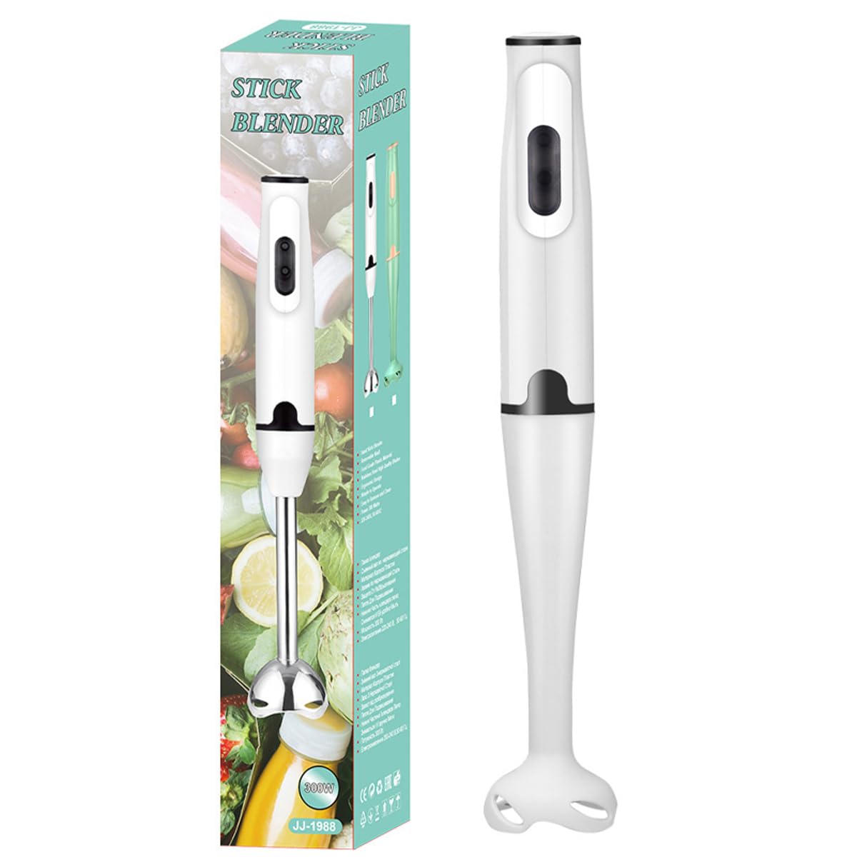 Okian Immersion Blender, 2 Speed Electric, Hand Blender For Kitchen (White)