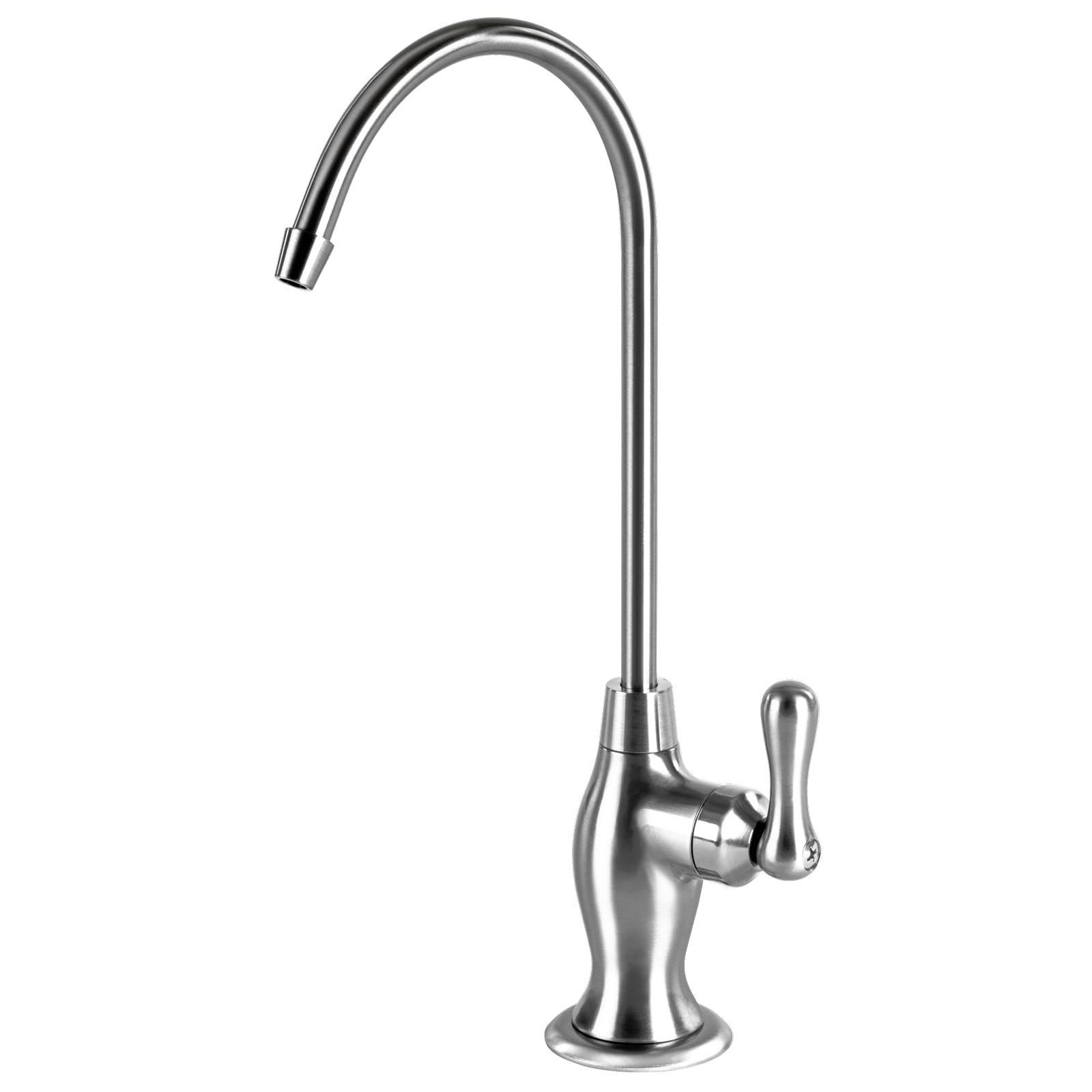 Express Water Deluxe Water Filter Faucet – Chrome Coke-Shaped Faucet – 100% Lead- Drinking Water Faucet – Compatible With Reverse Osmosis Water Filtration Systems