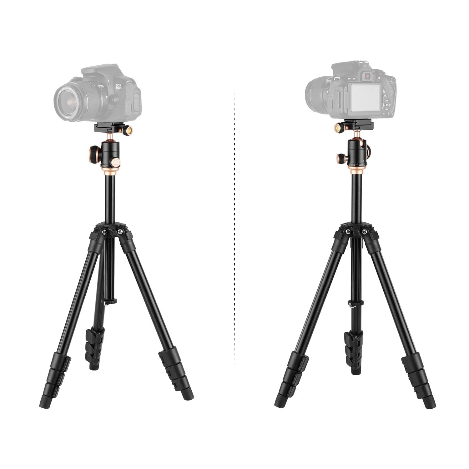 Camnoon Camera Tripod Complete Tripods With Panoramic Ballhead Bubble Level Adjustable Height Portable Travel Tripod For Dslr Digital Cameras Camcorder Mini Projector Compatible With Canon Nikon Sony