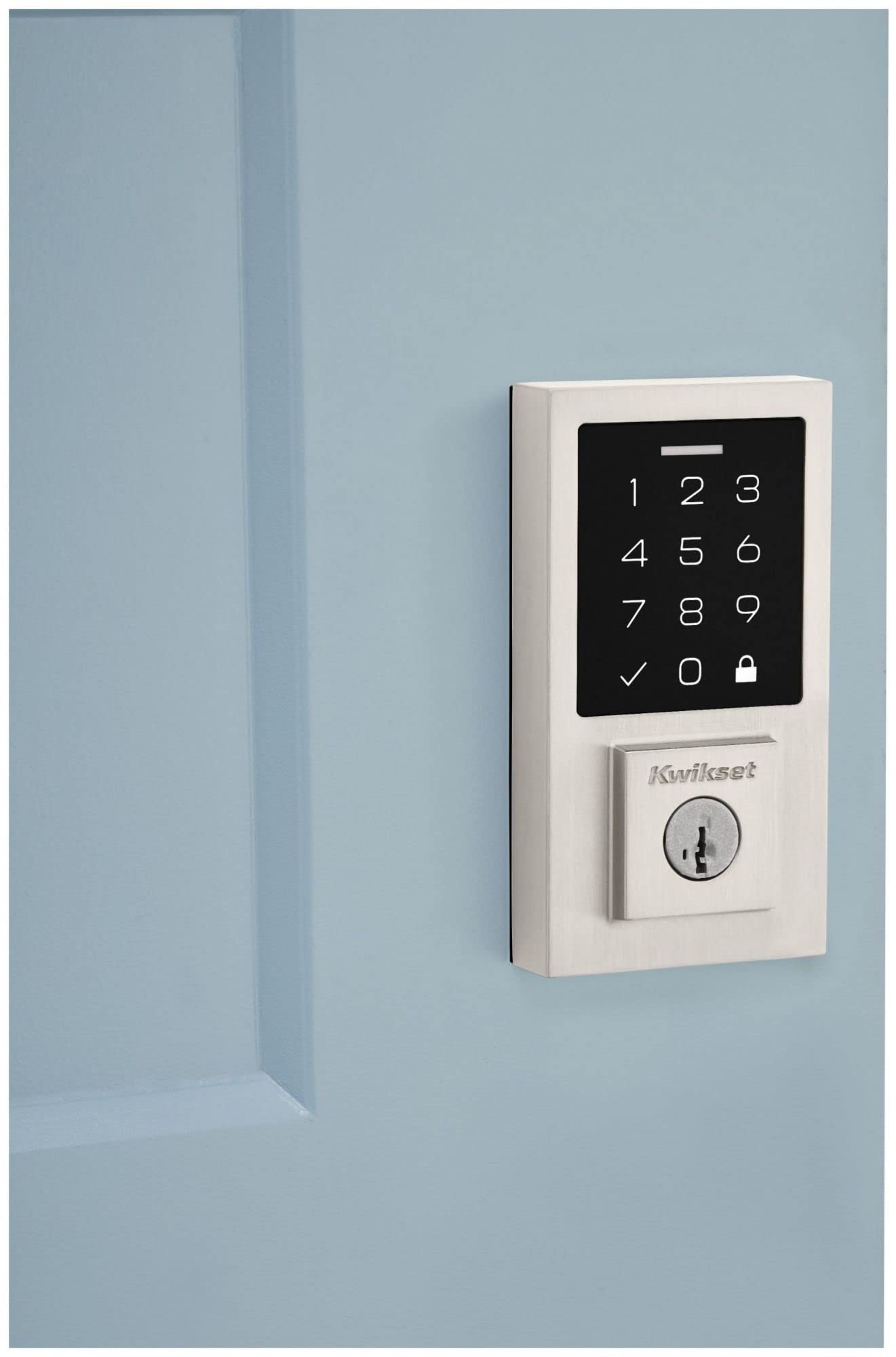 Kwikset 9270Cnt-514S Contemporary Smartcode Touchpad Electronic Deadbolt Smartkey Matte Black Finish