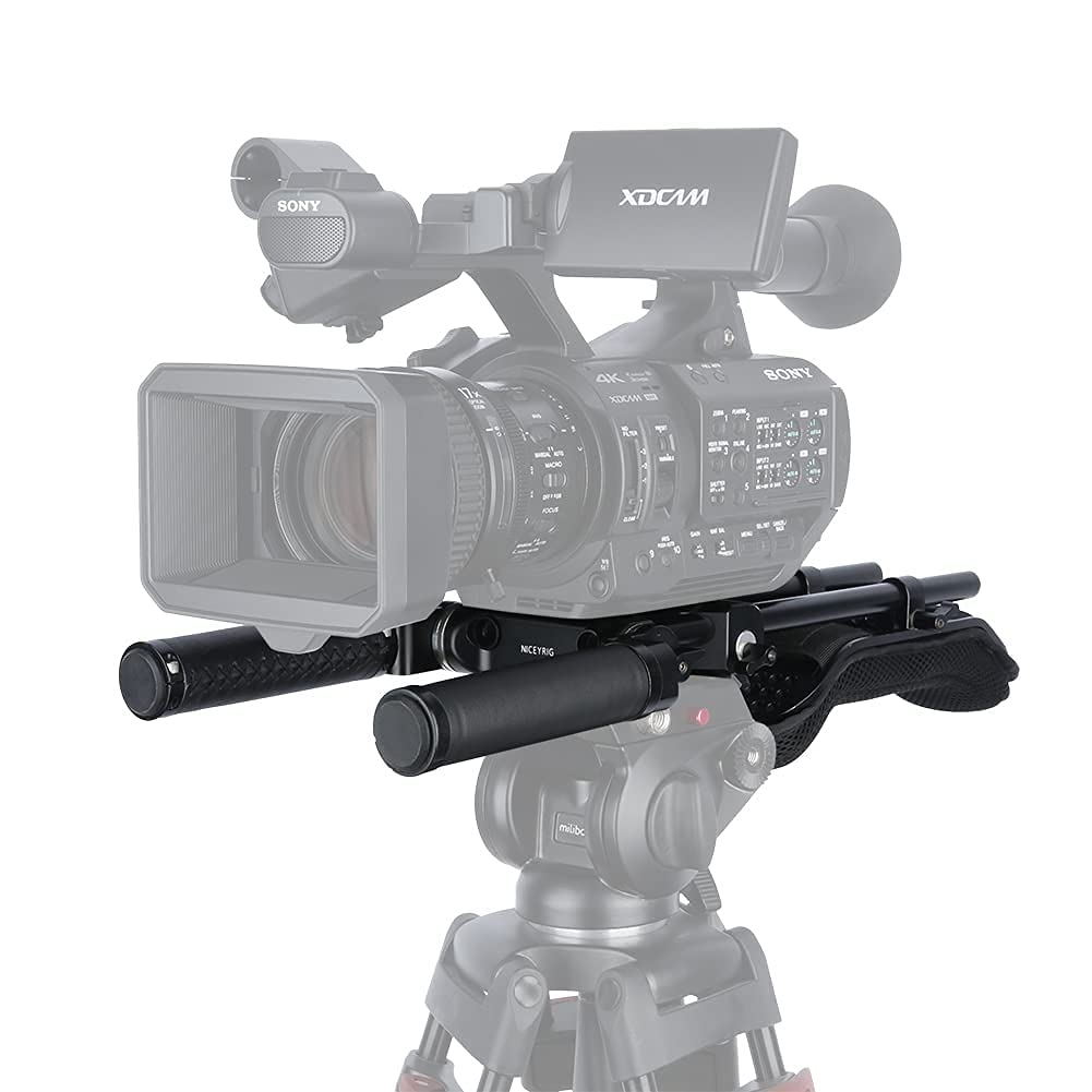 Niceyrig 15Mm Rod Rail Shoulder Rig Support System Applicable For Canon C300 C200 C100, Sony Fs7 Fs5 Fx9, Red Dsmc2 Cinema Camcorder And Dslr Camera, Rosette Mount Heavy Rig - 410