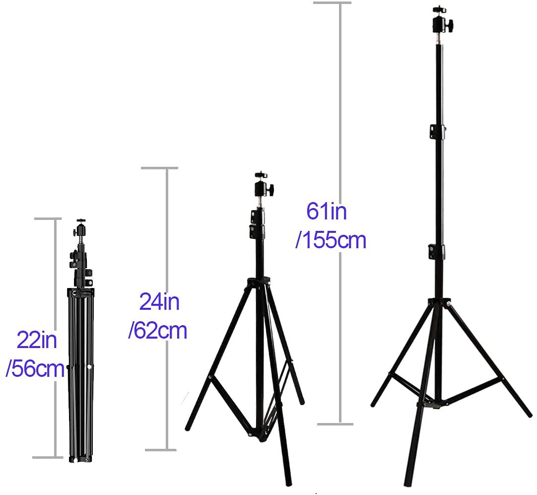 Coret Tripod Stand, Mini Projector Stand,Lightweight Portable Projector Photography Stand Camera Tripod Adjustable Height 20" To 61" Floor Stand Holder, Inculded 360° Rotatable Head Ball (Withstand 3Pound)